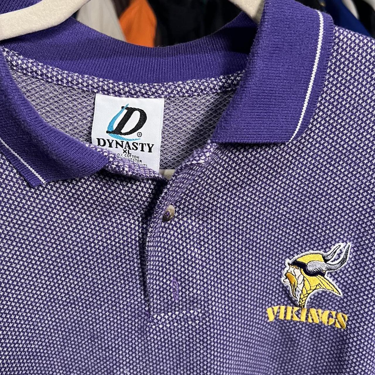 Vintage Minnesota Vikings Mens Polo Shirt The Edge - Depop