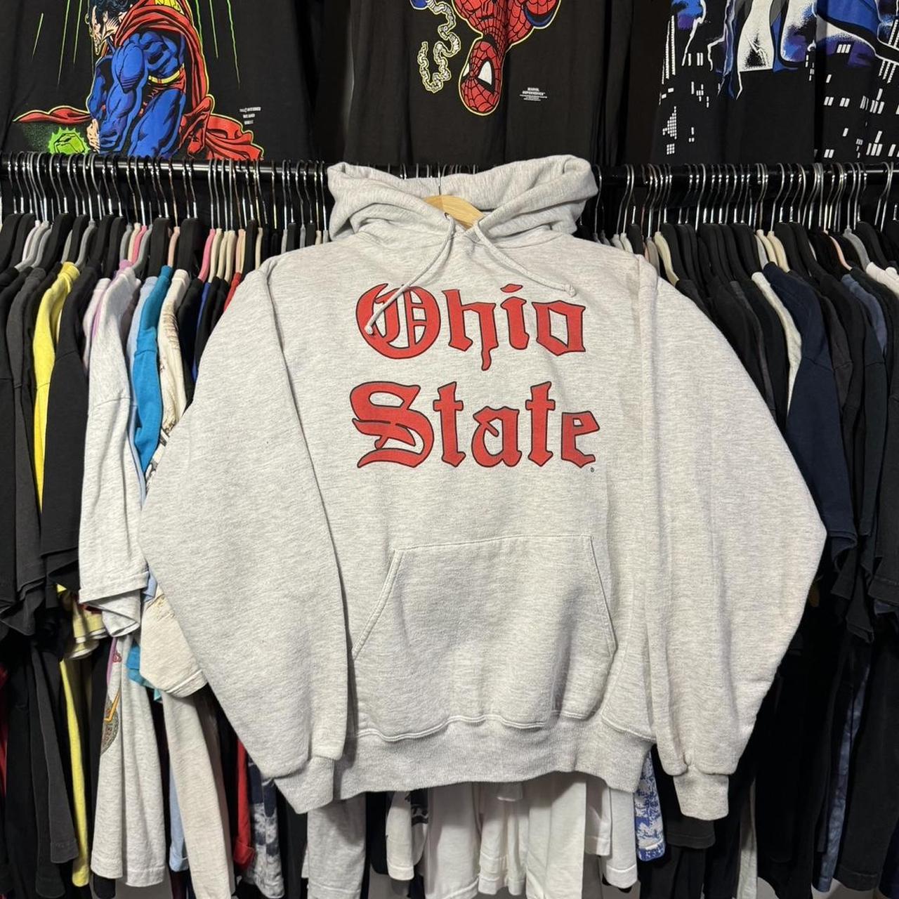 幻 90s Ohio reverse cutof destroy hoodie Vintage 90's Ohio State Gothic Script Hoodie | Depop