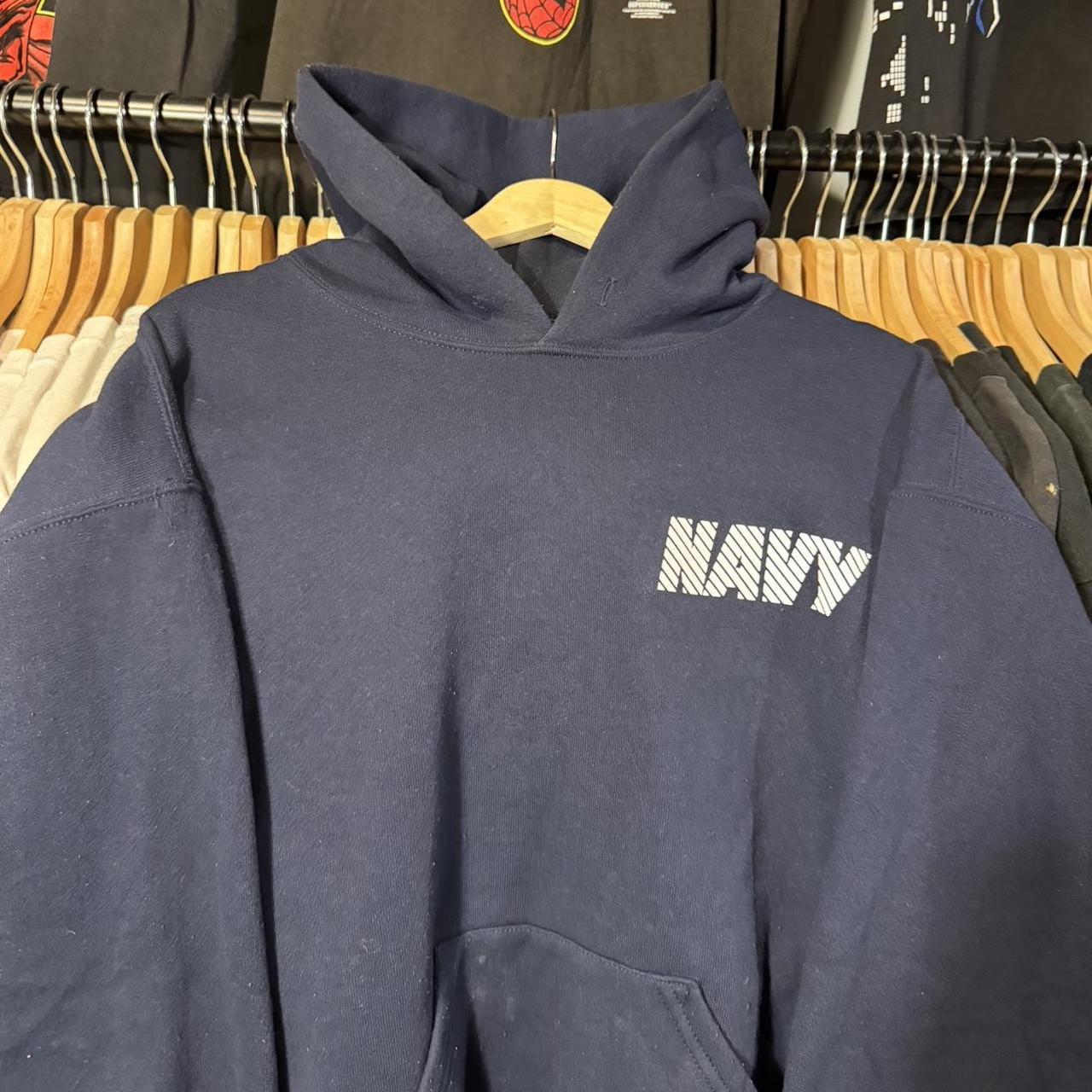 Vintage 90's SOFFE NAVY 3M Reflective Heavy Hoodie | Depop