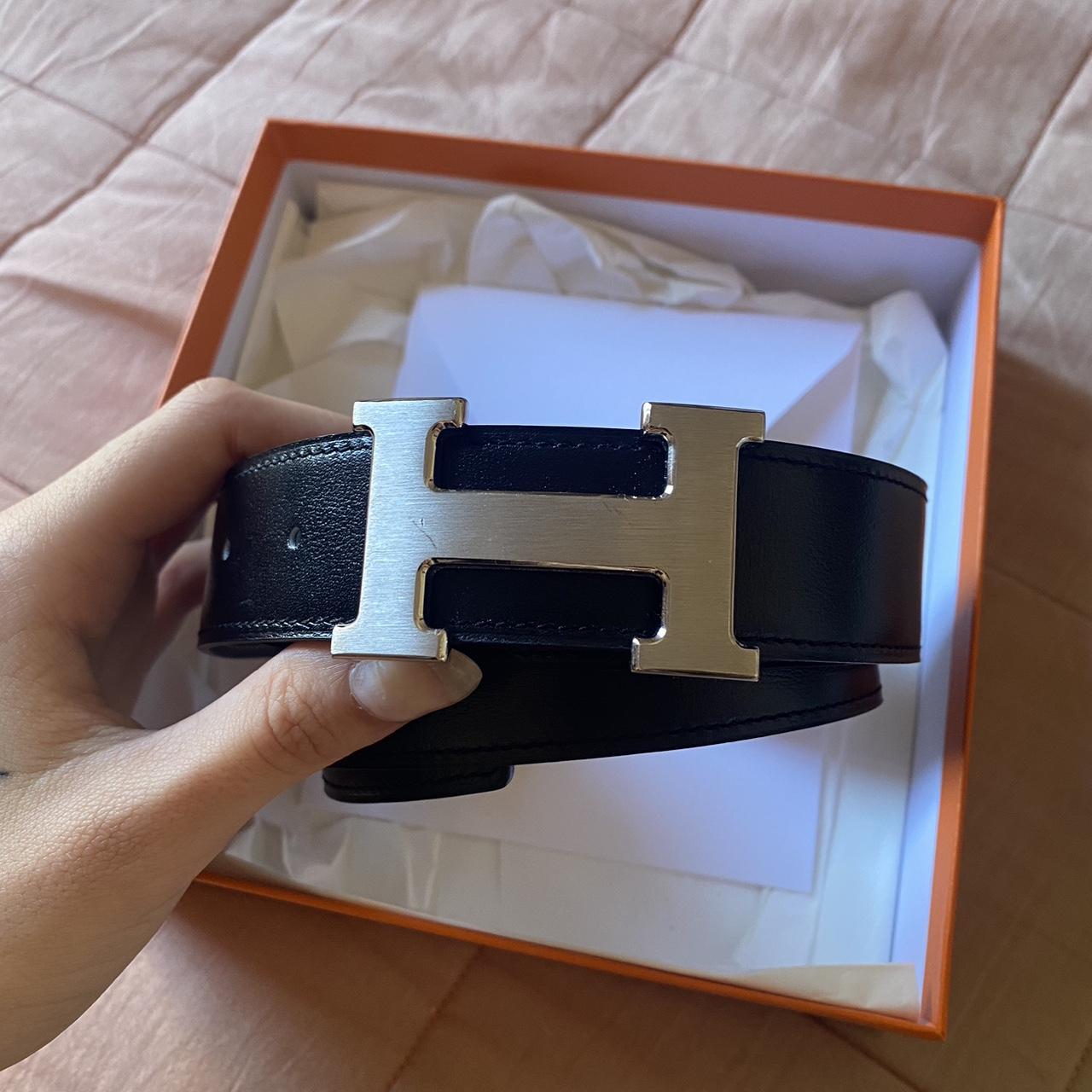 Hermes belt buckle and leather strap Worn once with... - Depop