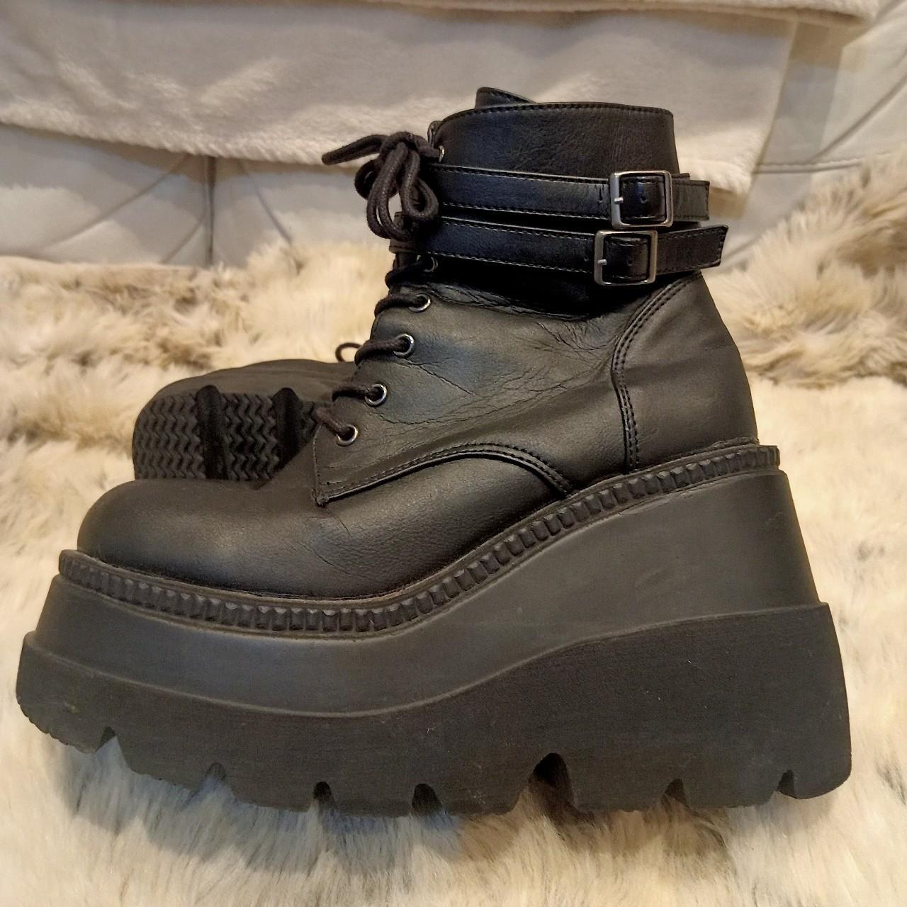 Demonia Shakers // platform boots Size 5 vegan... - Depop