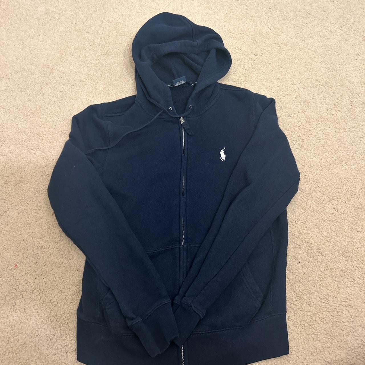 Vintage Ralph Lauren navy blue zip up -Women's... - Depop