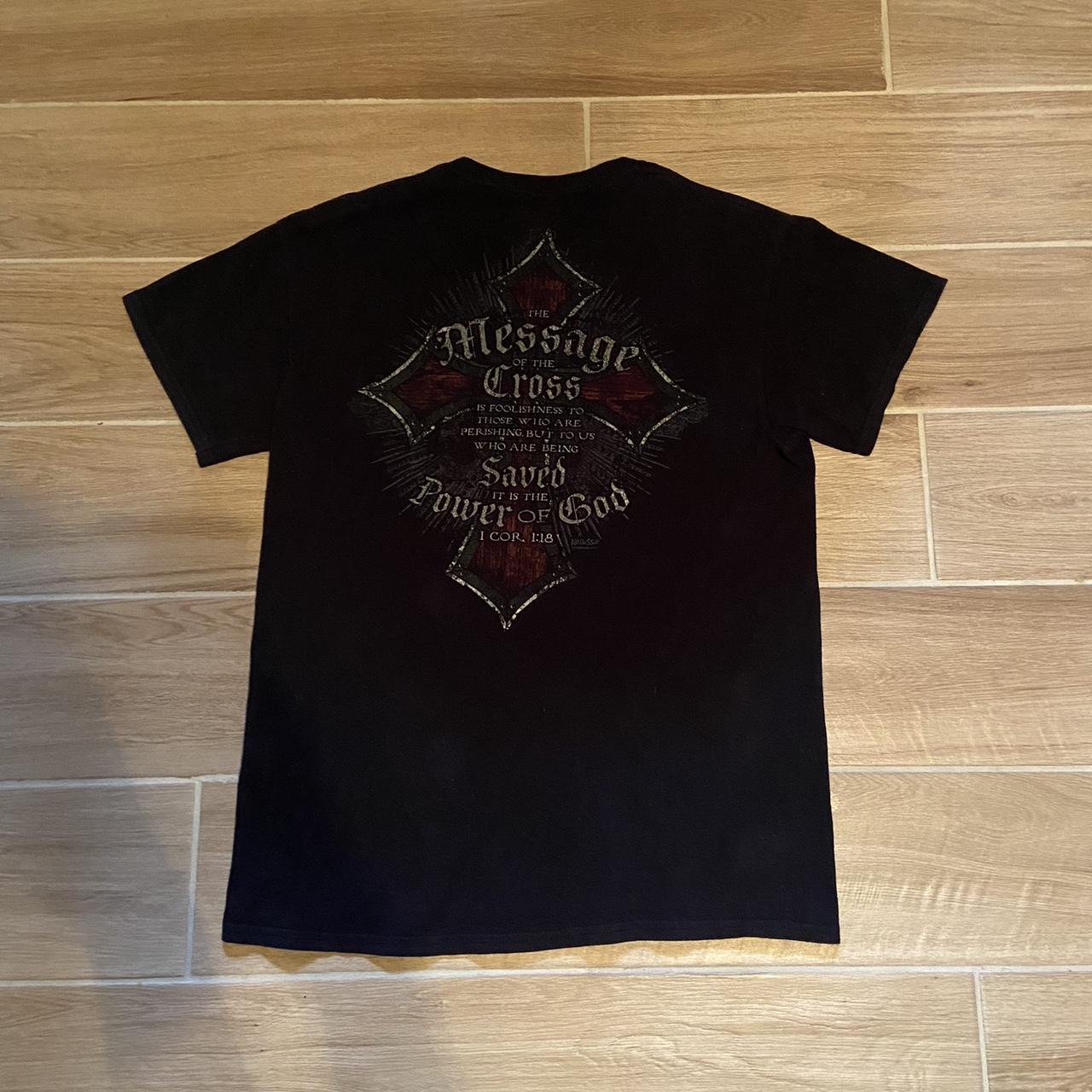 Gildan Mens Black And Burgundy T Shirt Depop