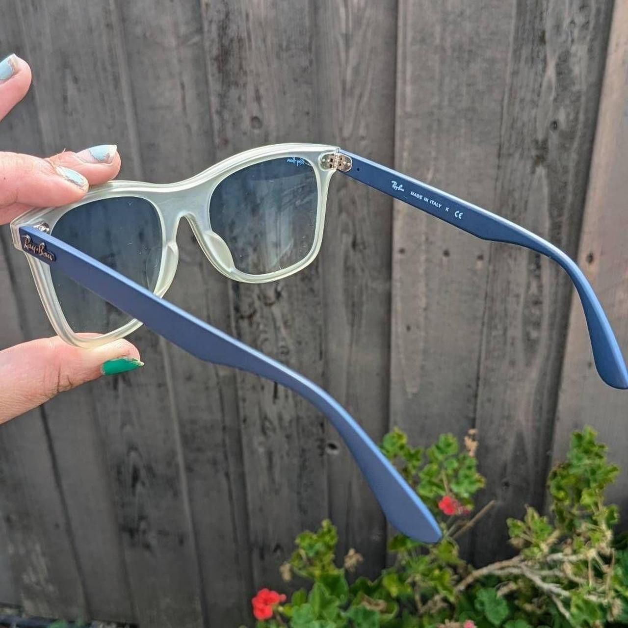 Ray Ban Blaze Wayfarer Grey Blue Gradient. Depop