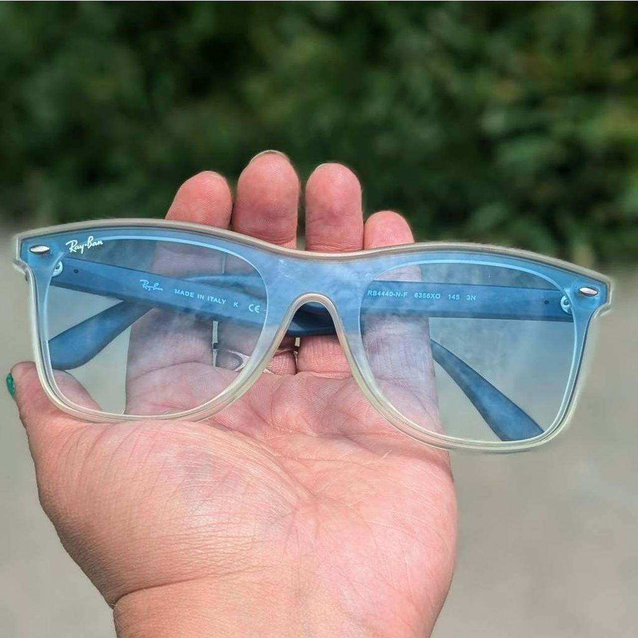 Ray Ban Blaze Wayfarer Grey Blue Gradient. Depop