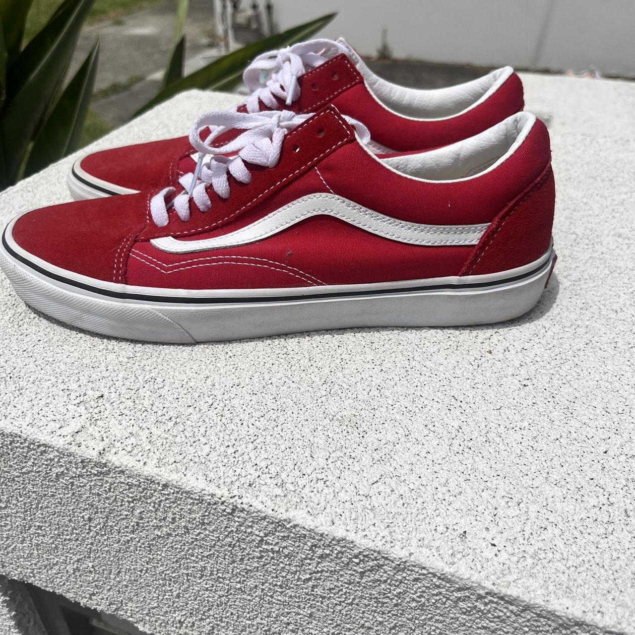 Vans Old Skool Red (8.5/10 Condition) Size 11 US - Depop