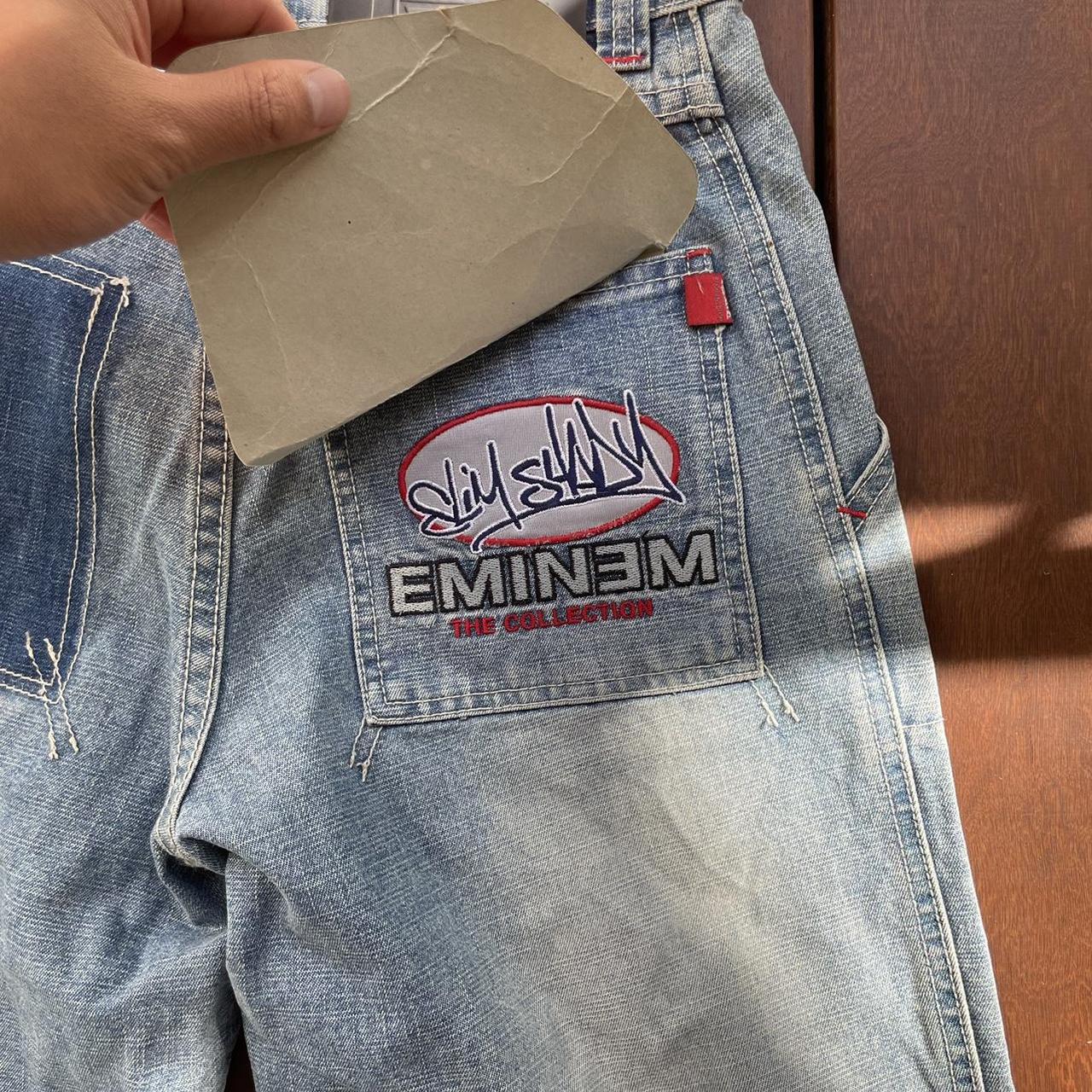 Incredible VINTAGE EMINEM EMBROIDED JEANS SLIM... - Depop