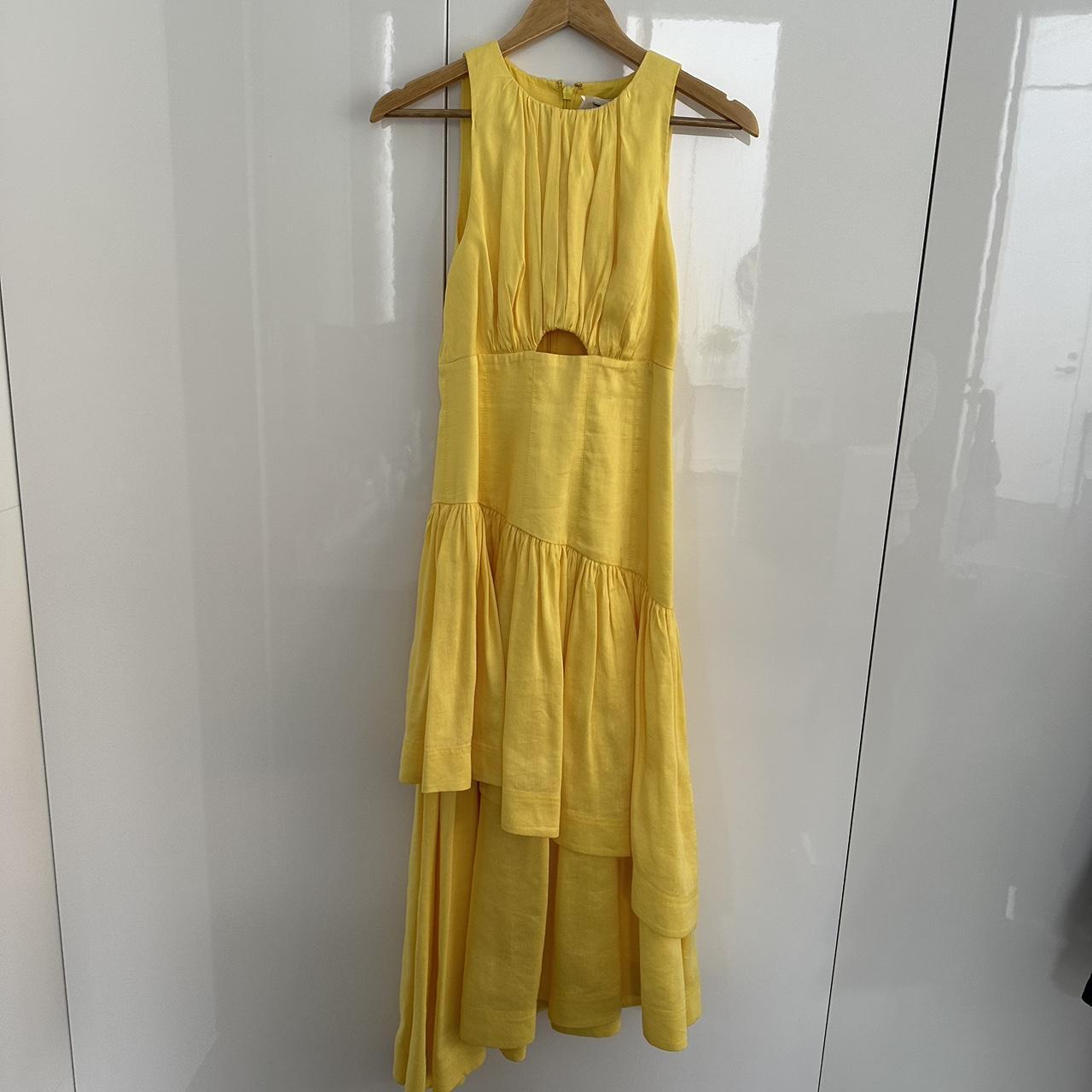 Aje Women's Yellow Dress | Depop