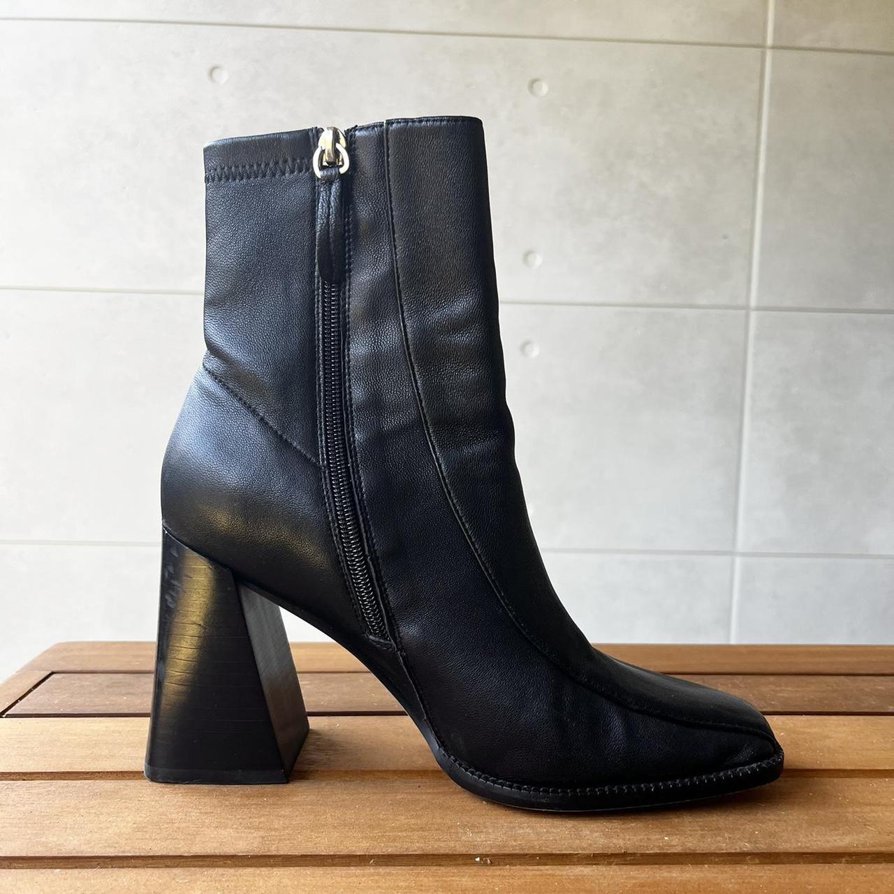 Jo Mercer black heeled boots Black leather ankle... Depop