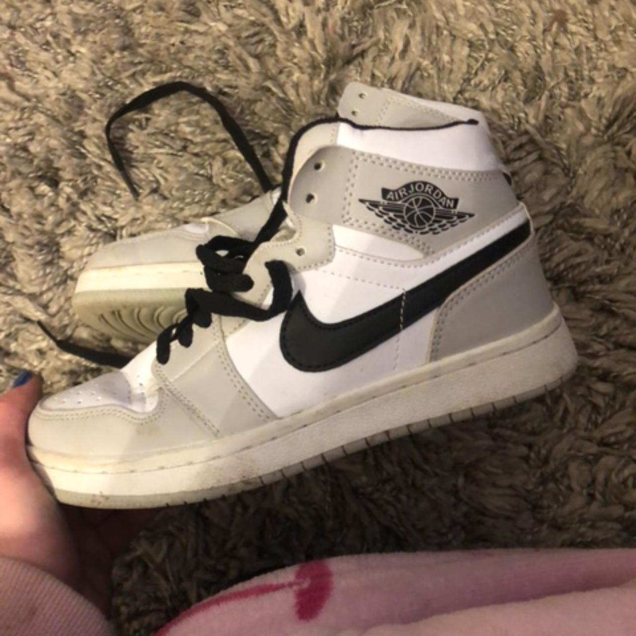 Gray Nike Air Jordans, Size U.s 5.5 - Depop