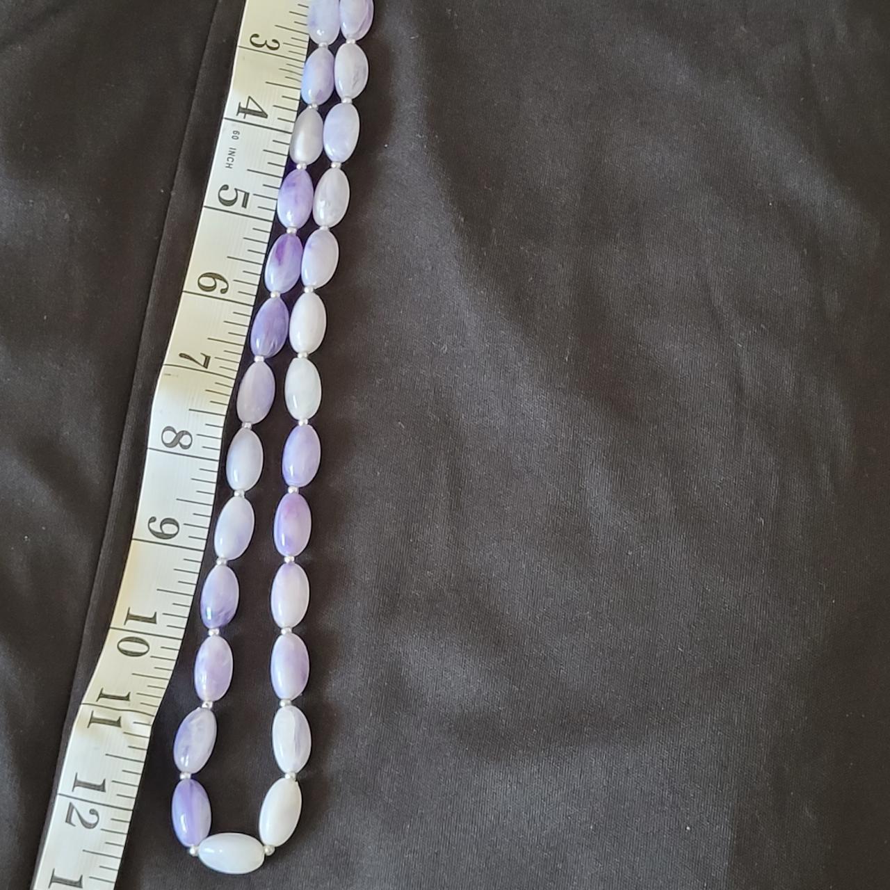 Unique Lilac Lucite beads necklace - vintage, style... - Depop