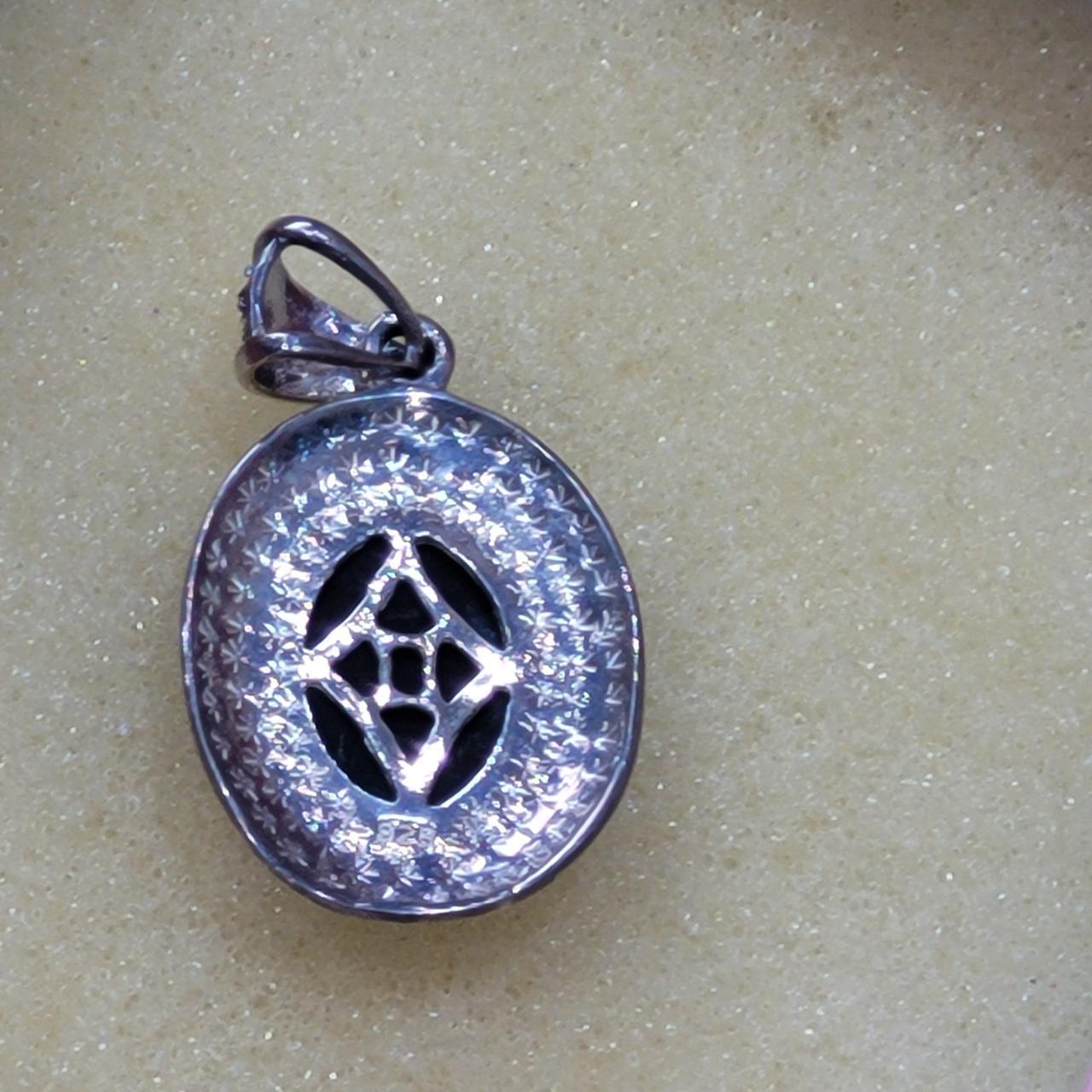 Stunning Marcasite And Onyx Pendant - - Depop