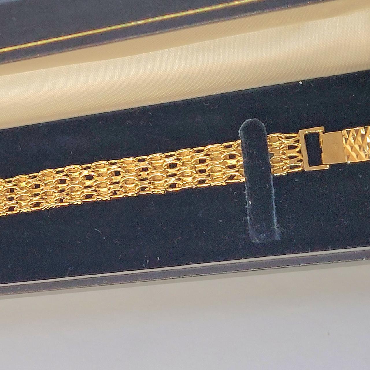 Vintage Gold Plated Bracelet Stamped JH Collected... Depop