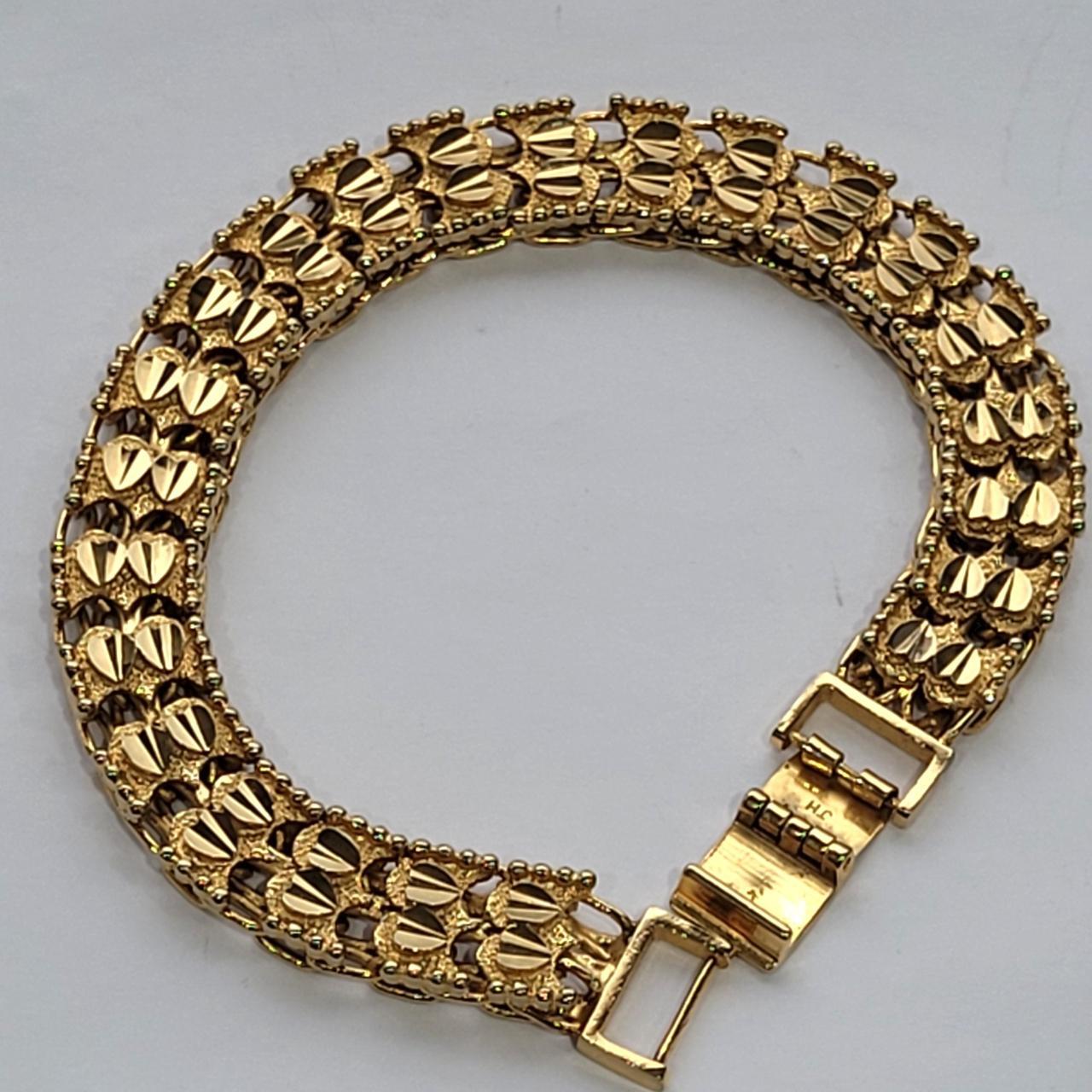 Vintage Gold Plated Bracelet Stamped JH Collected... Depop