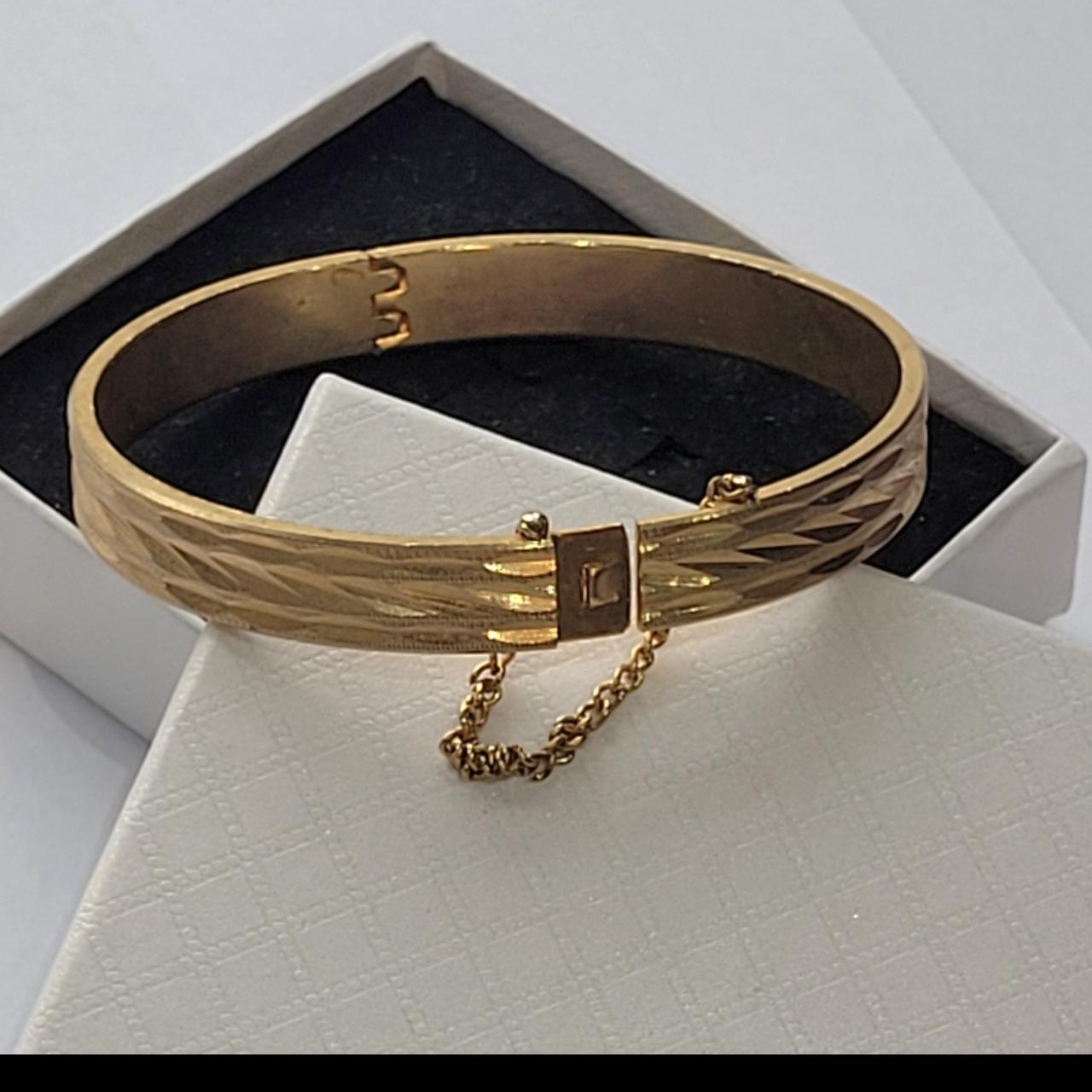 Beautiful Gold plated bangle bracelet - Vintage -... - Depop