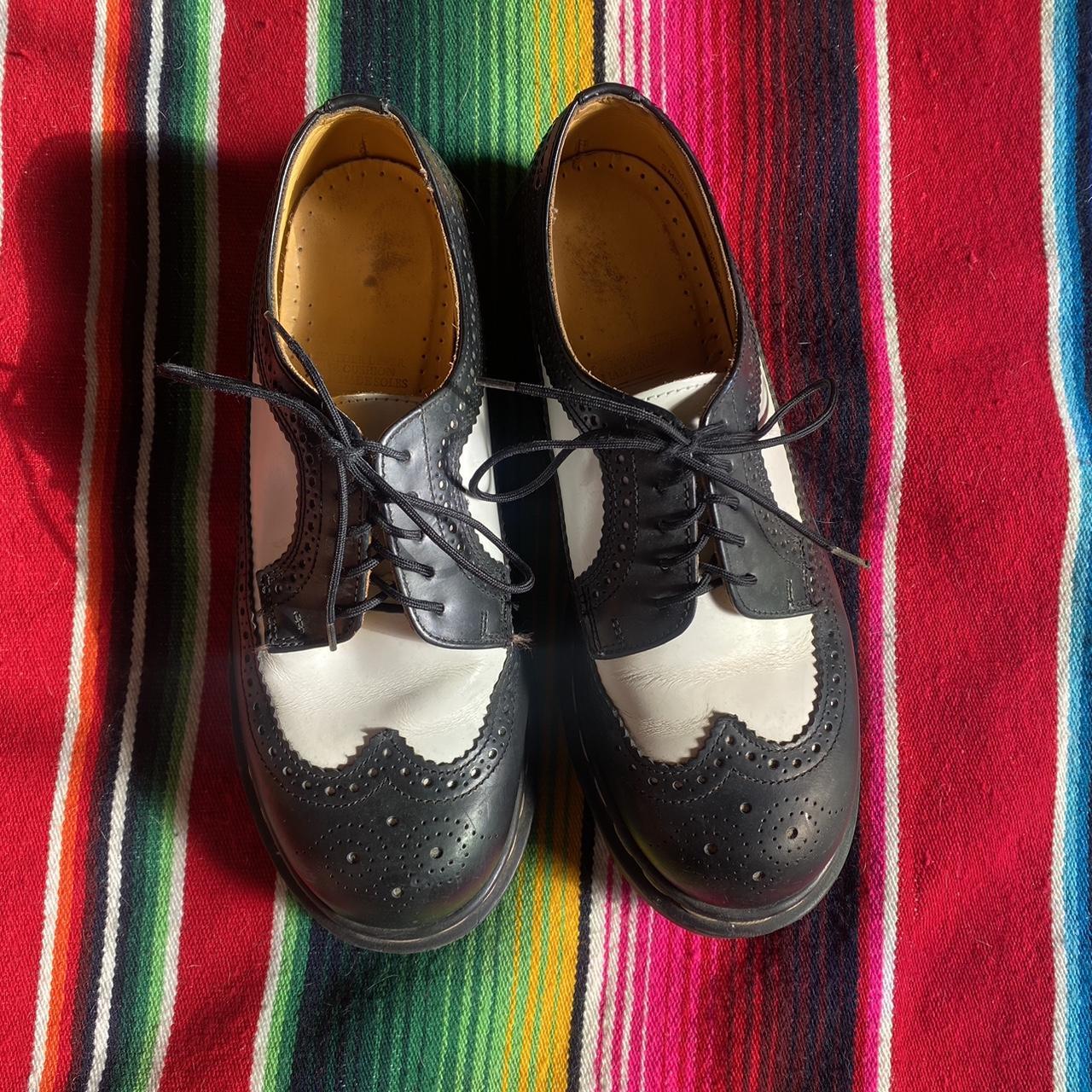 Dr martens black and white brogues online