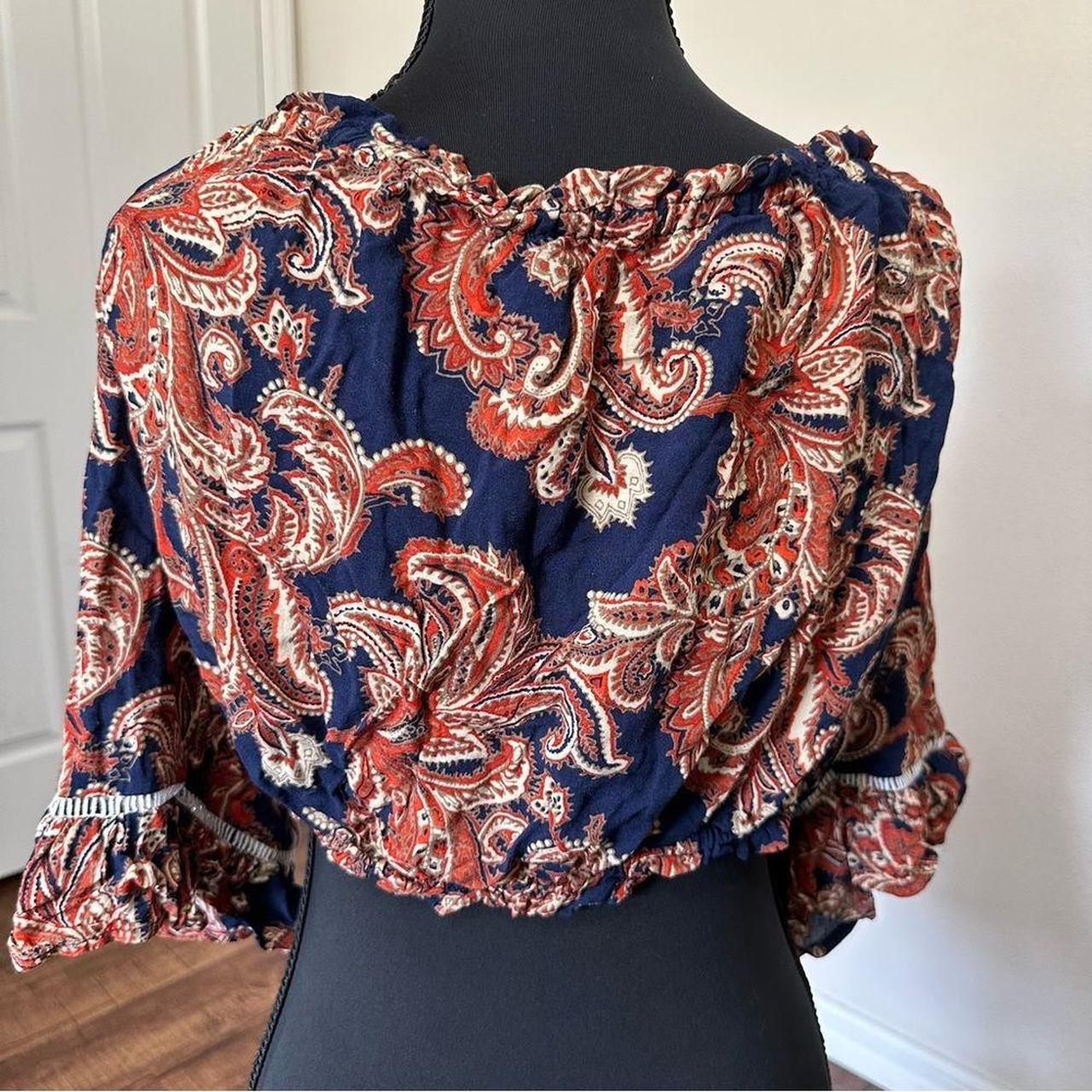 Source Unknown Women's Blouse - Blue/Red - L – Th… - image 5
