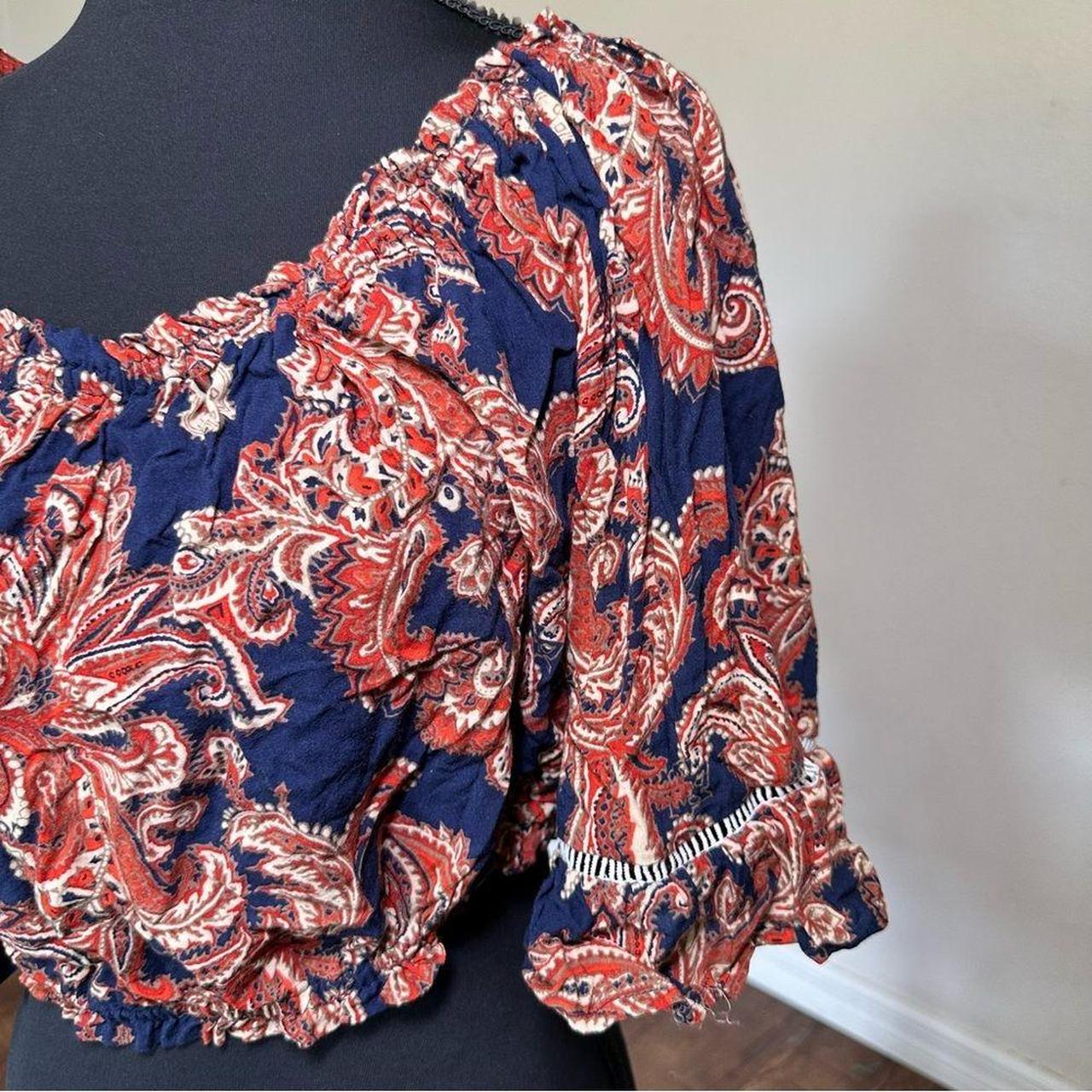 Source Unknown Women's Blouse - Blue/Red - L – Th… - image 3
