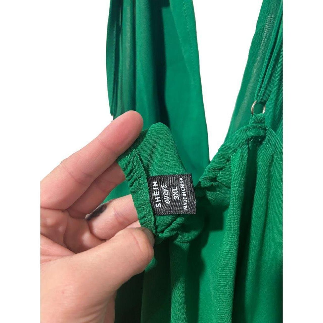 Shein curve maxi dress size 3xl (22). Green with - Depop