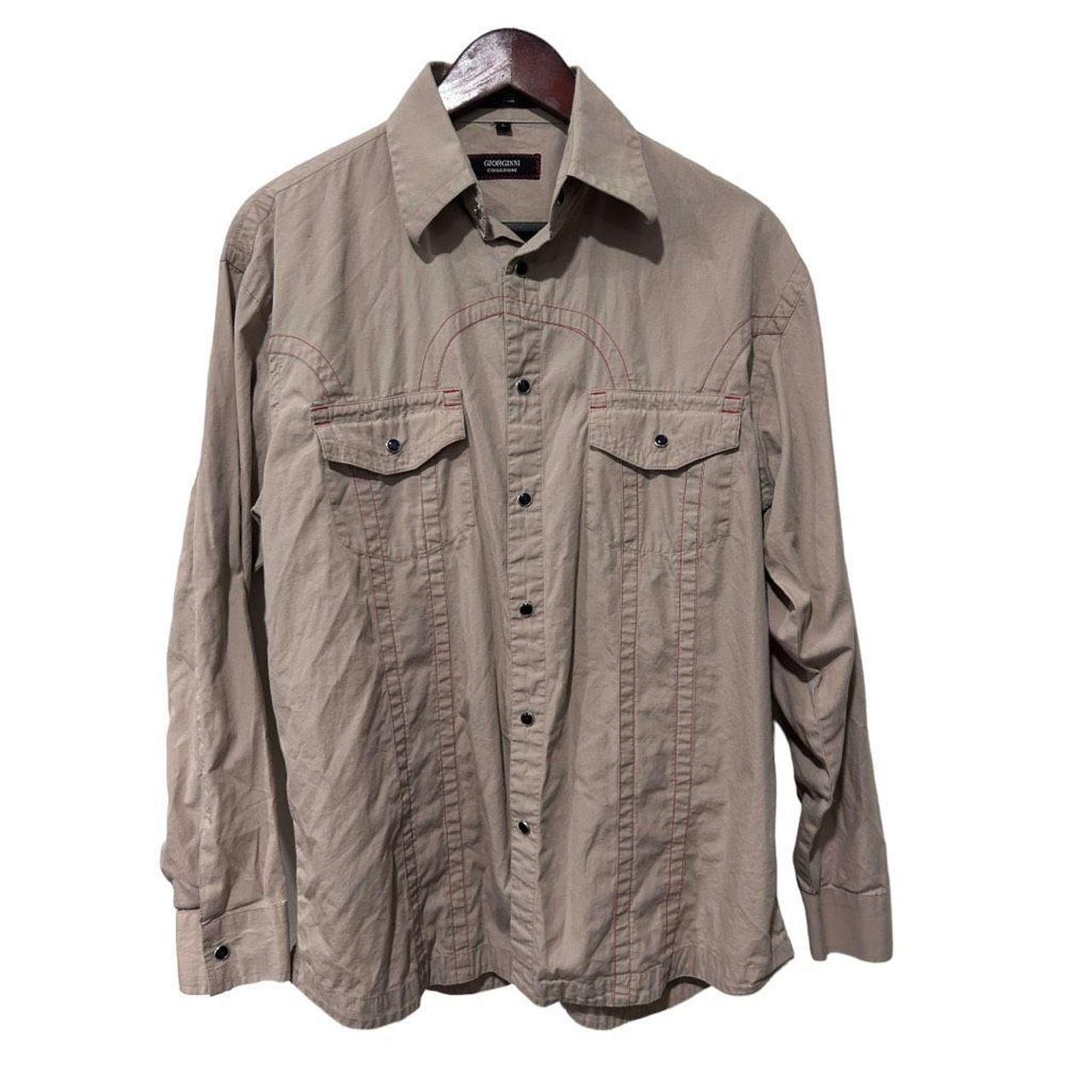 Tan pearl snap on sale shirt