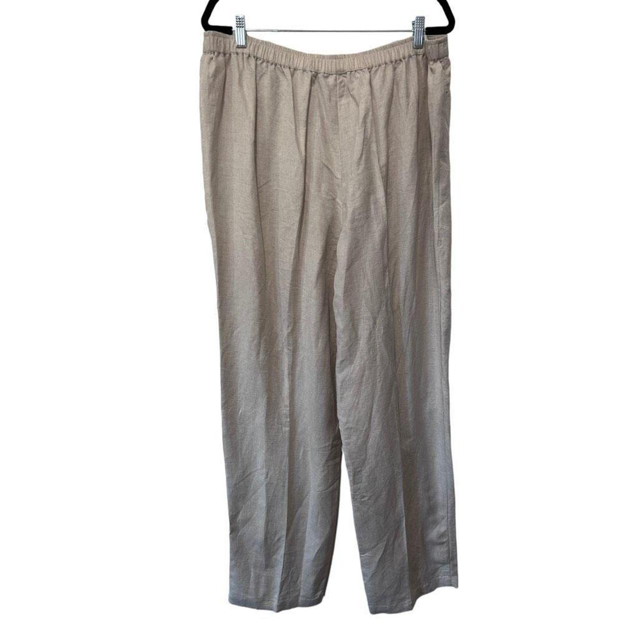 Avenue Tan Pull On Pants Plus Size 18/20 Tall Linen... Depop