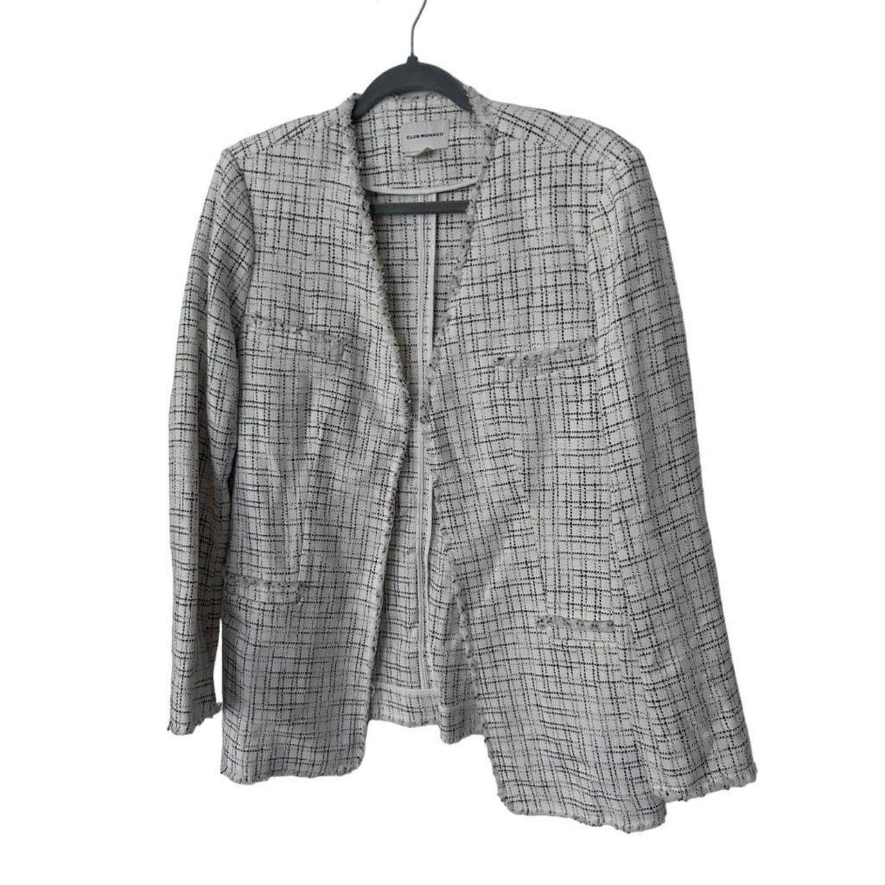 Buy Plaid Textured Jacket Long