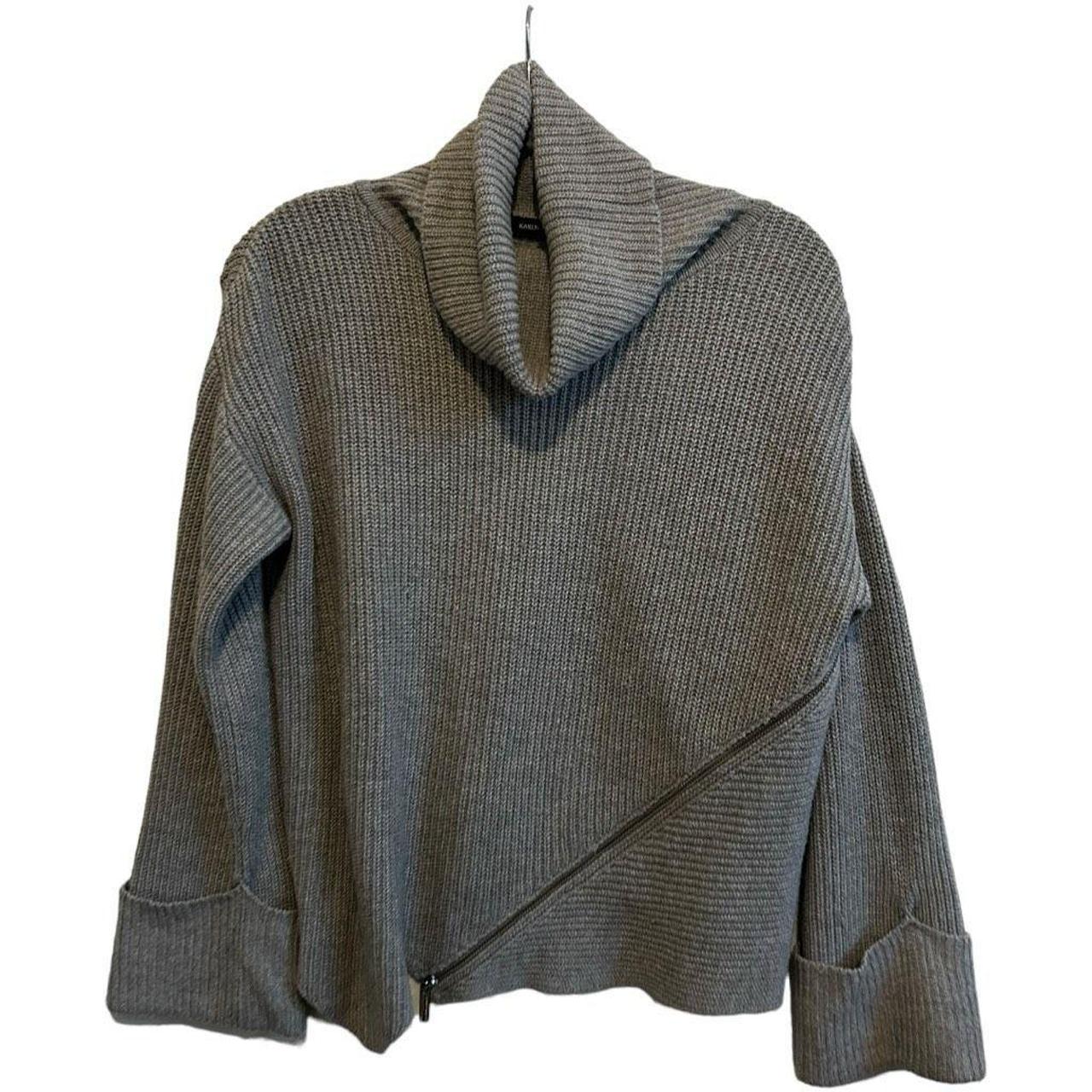 Karen Millen Gray Roll Neck Long Sleeve Asymmetrical