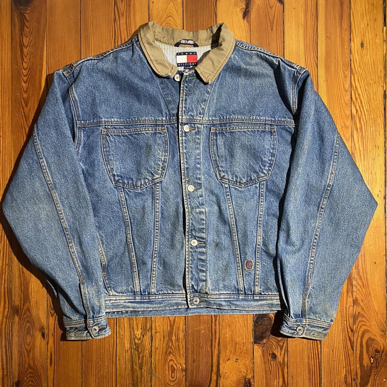 Denim jacket tan collar best sale