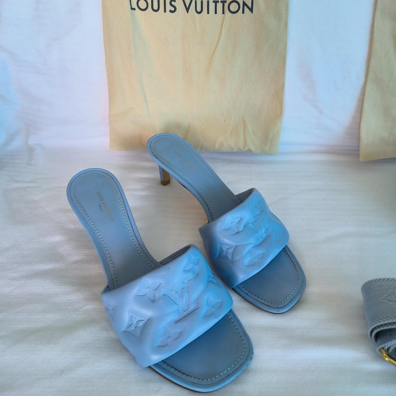 Louis Vuitton baby blue Bubblegram Mules, I