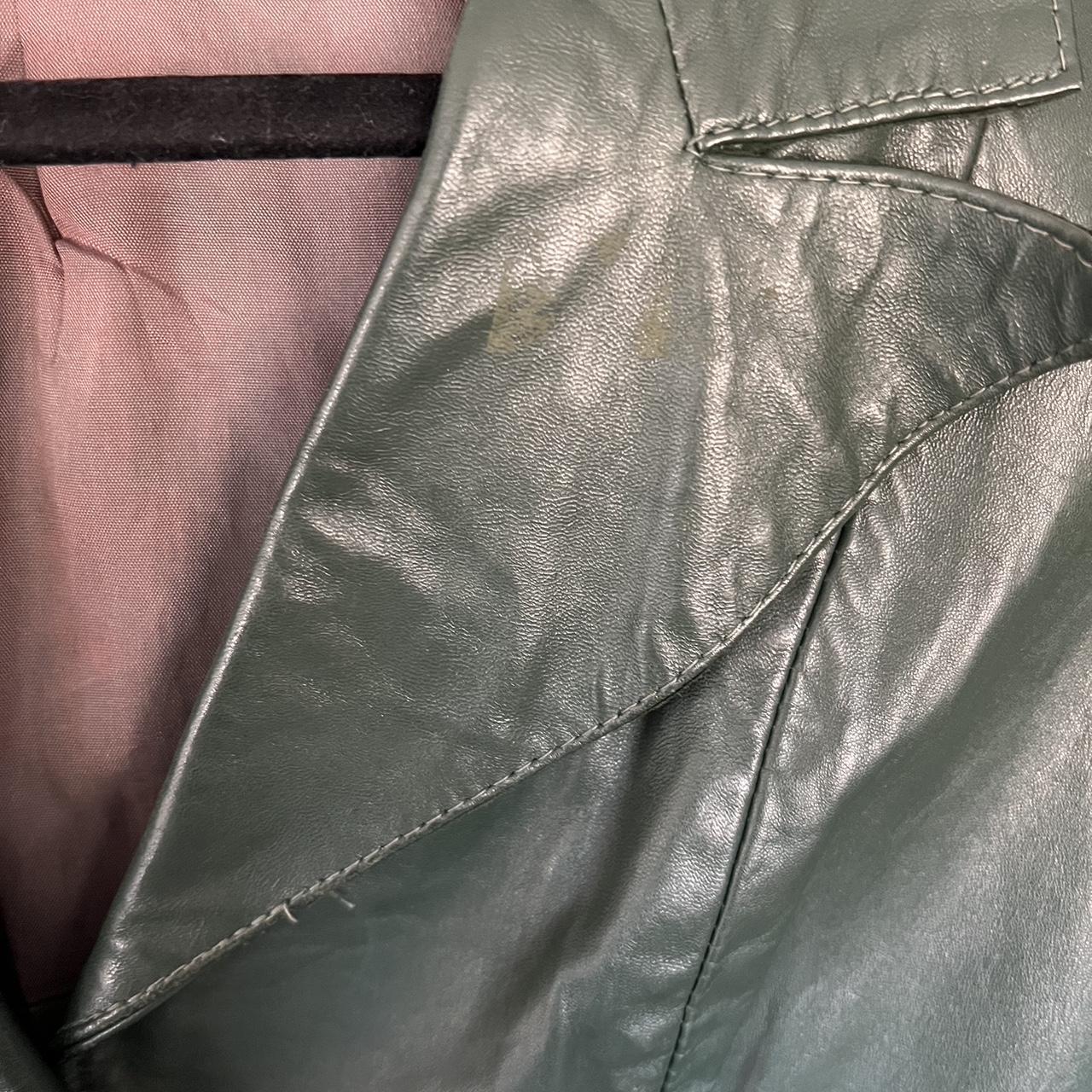 1970s bottle green leather jacket. A great fit and... - Depop