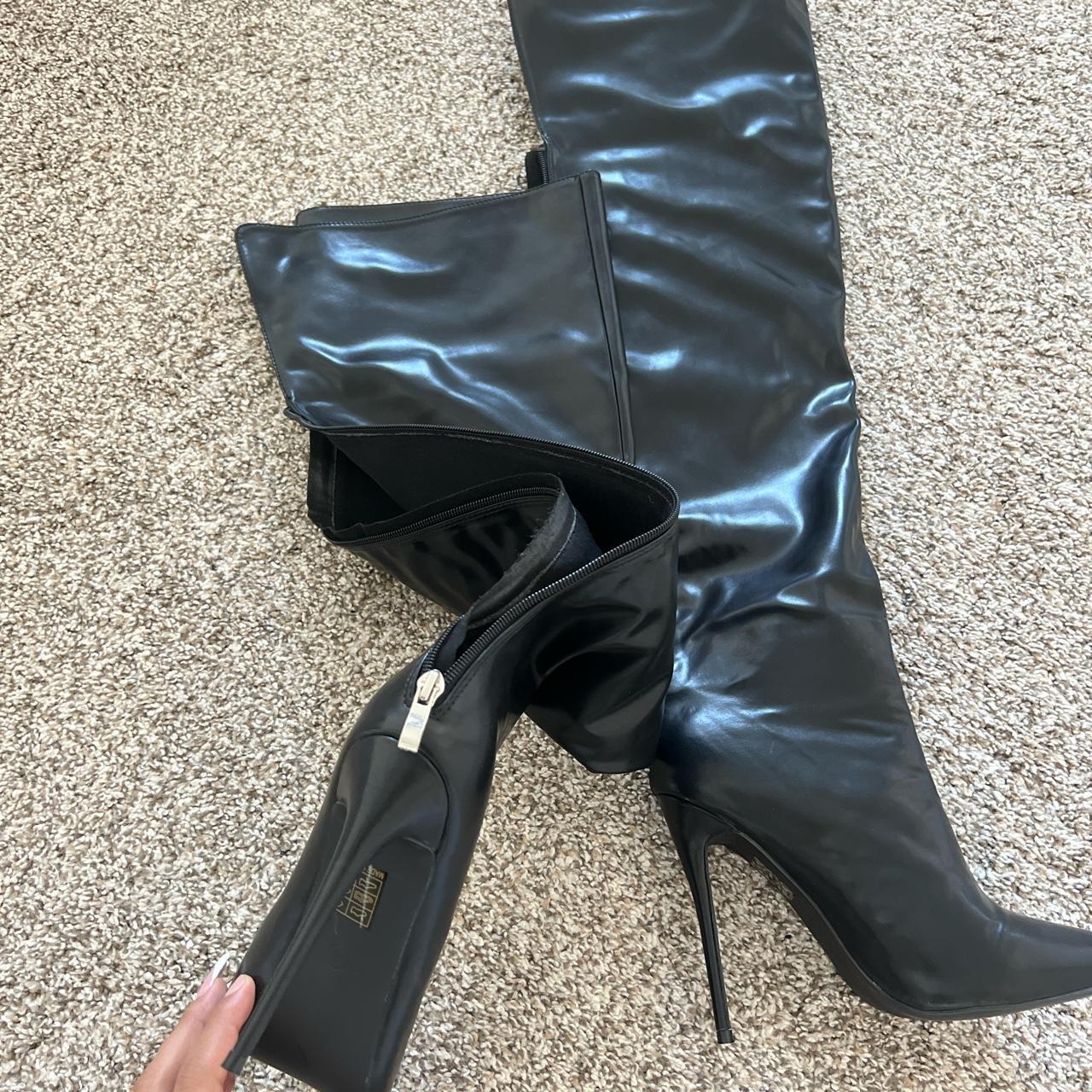 black-thigh-high-leather-boots-size-6-worn-once-45-depop