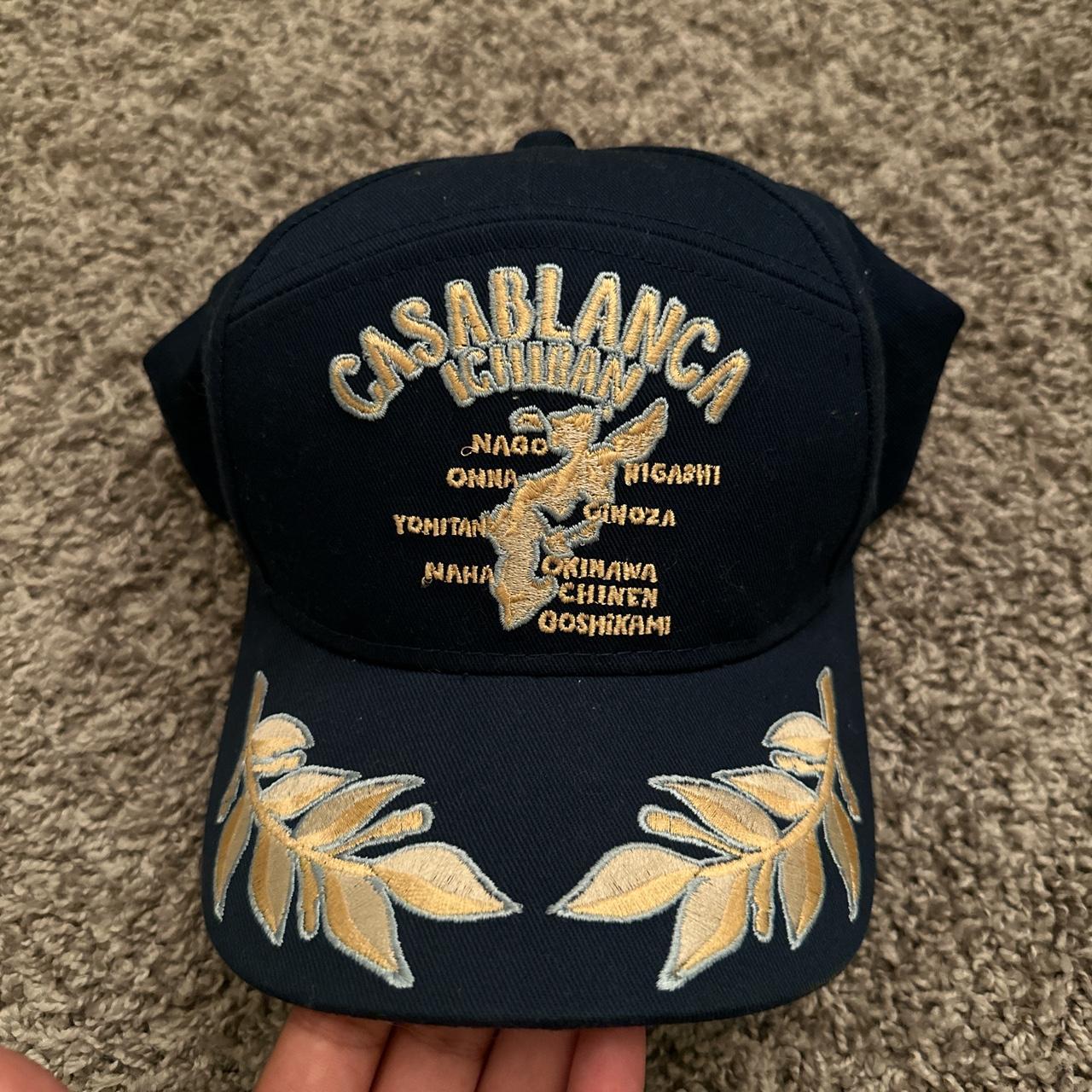 authentic casablanca hat $270 Navy blue Selling... - Depop