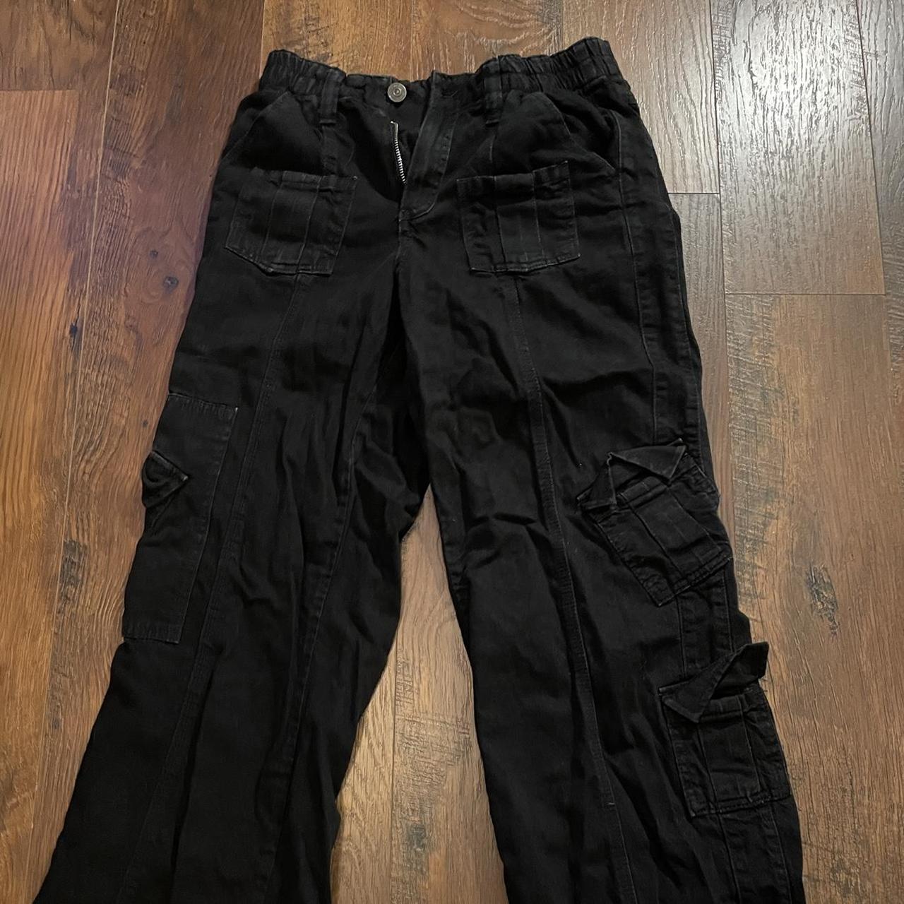 Urban outfitters black y2k low rise cargos! Super... - Depop