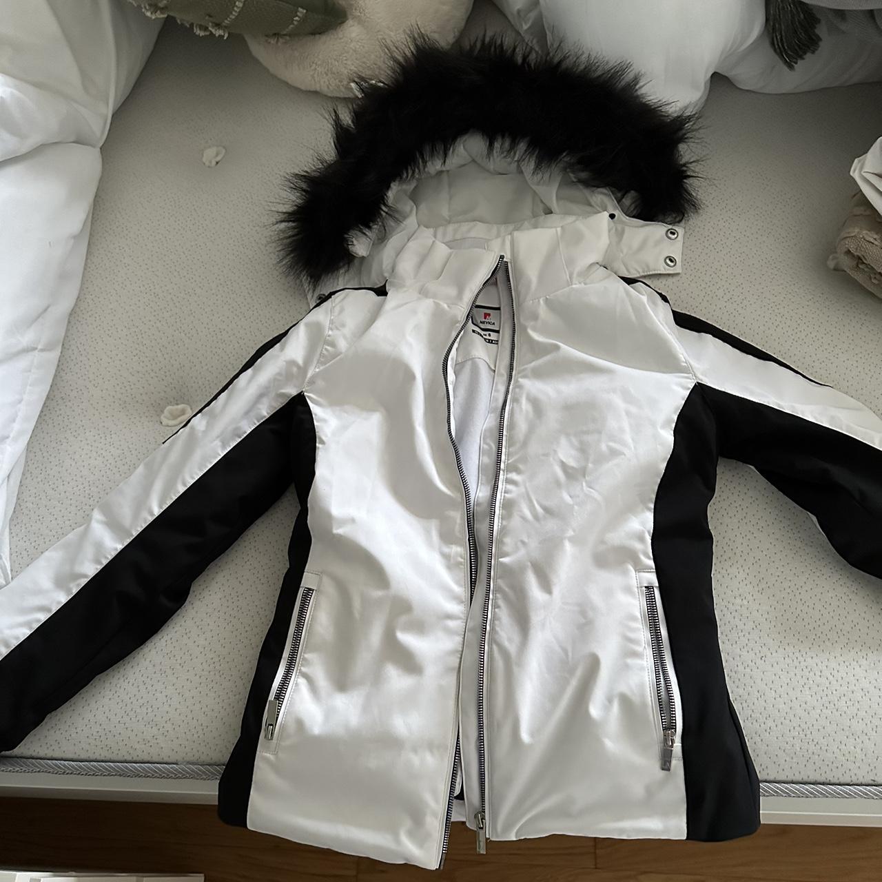 White and black ski suit Selling Jacket and... Depop