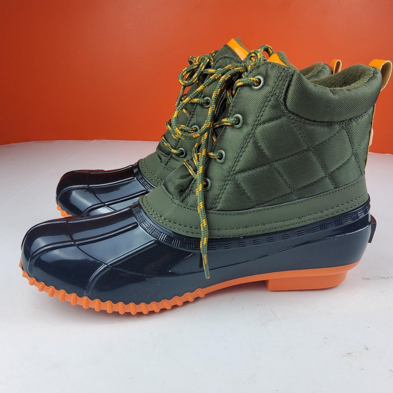 sperry duck boots green and orange