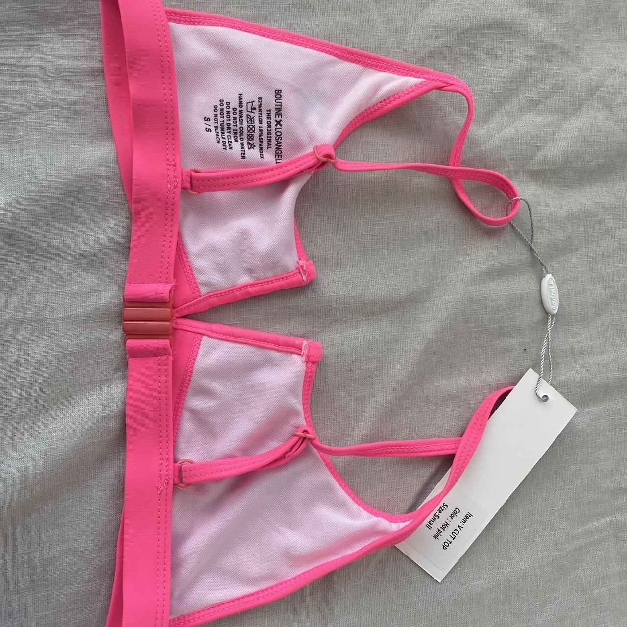 BoutineLA Hot Pink brand new top V cut top Size:S - Depop