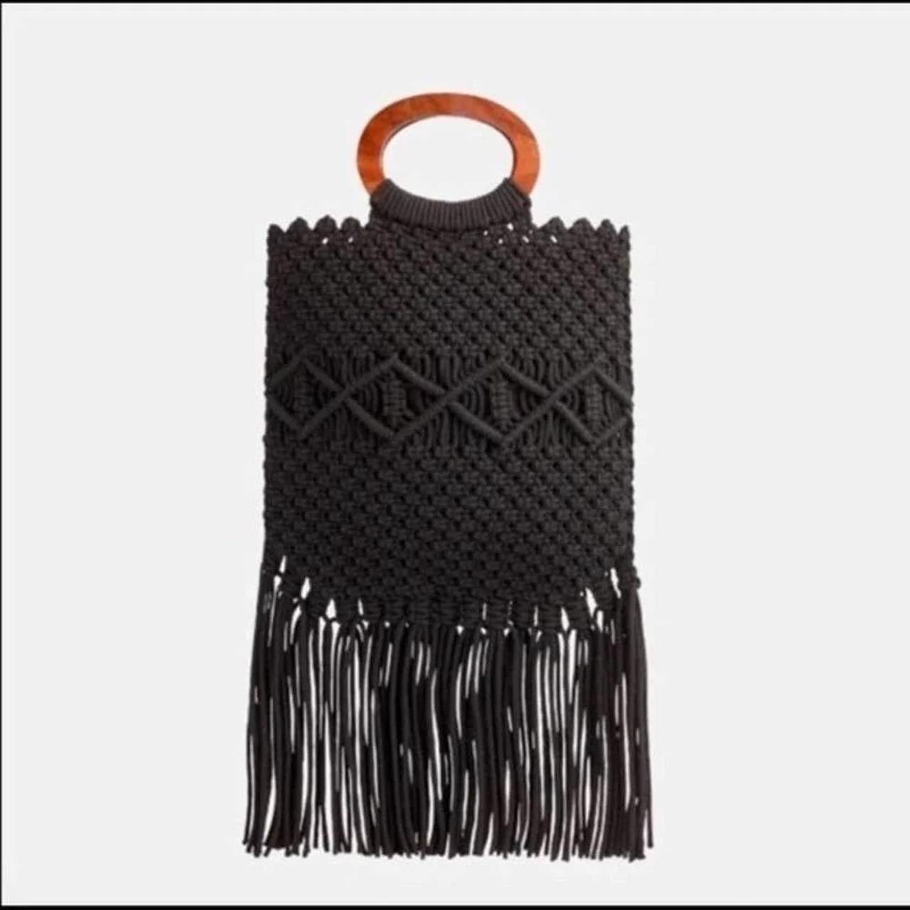 Women's Bag - Black – Danielle Nicole Macrame Fri… - image 1