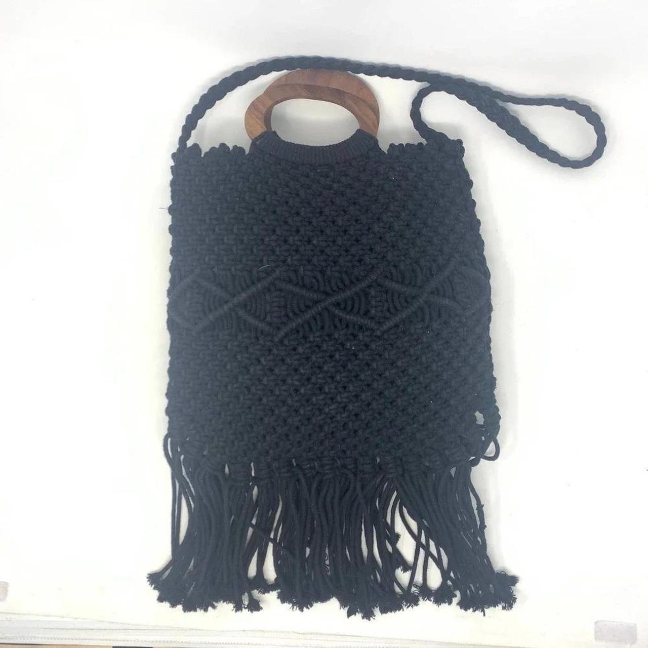 Women's Bag - Black – Danielle Nicole Macrame Fri… - image 2