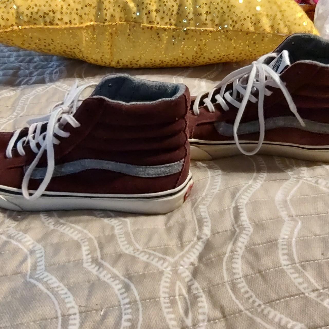 Burgundy and best sale gold vans