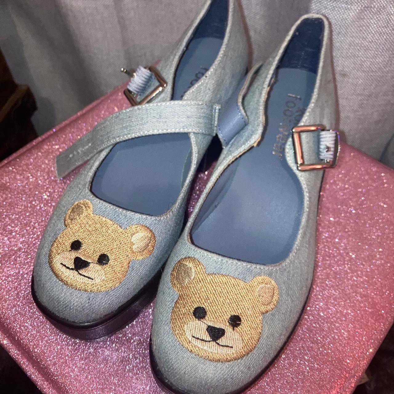 super cute teddy bear koi footwear mary janes only... Depop