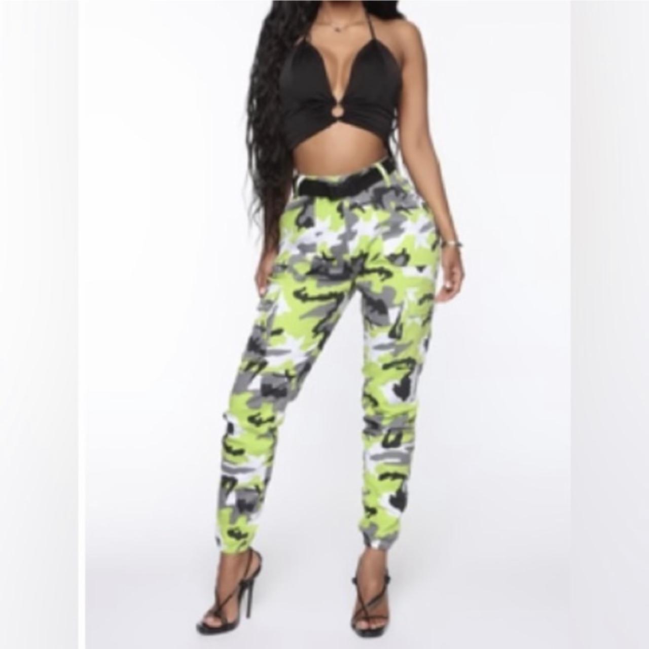 Lime green sale camo pants