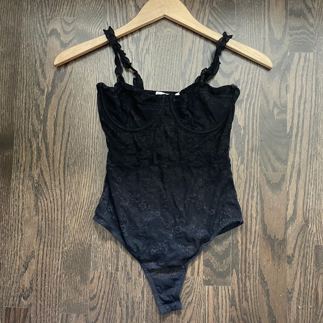 Mango Women's Black Bodysuit | Depop