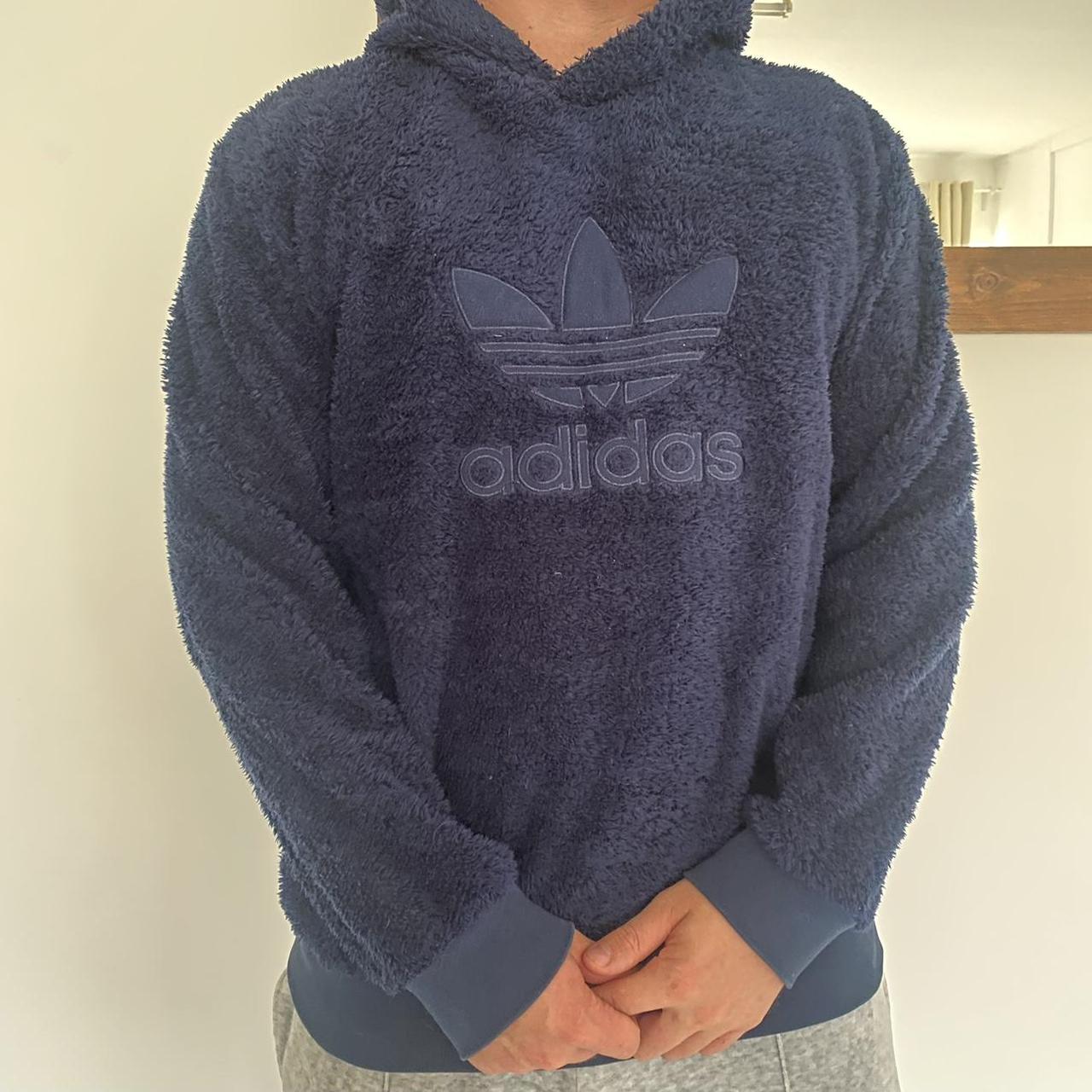 adidas navy sherpa hoodie