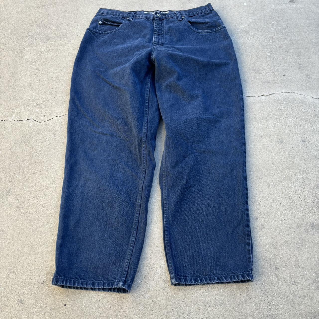 vintage anchor blue loose navy jeans $5 SHIPPING... - Depop