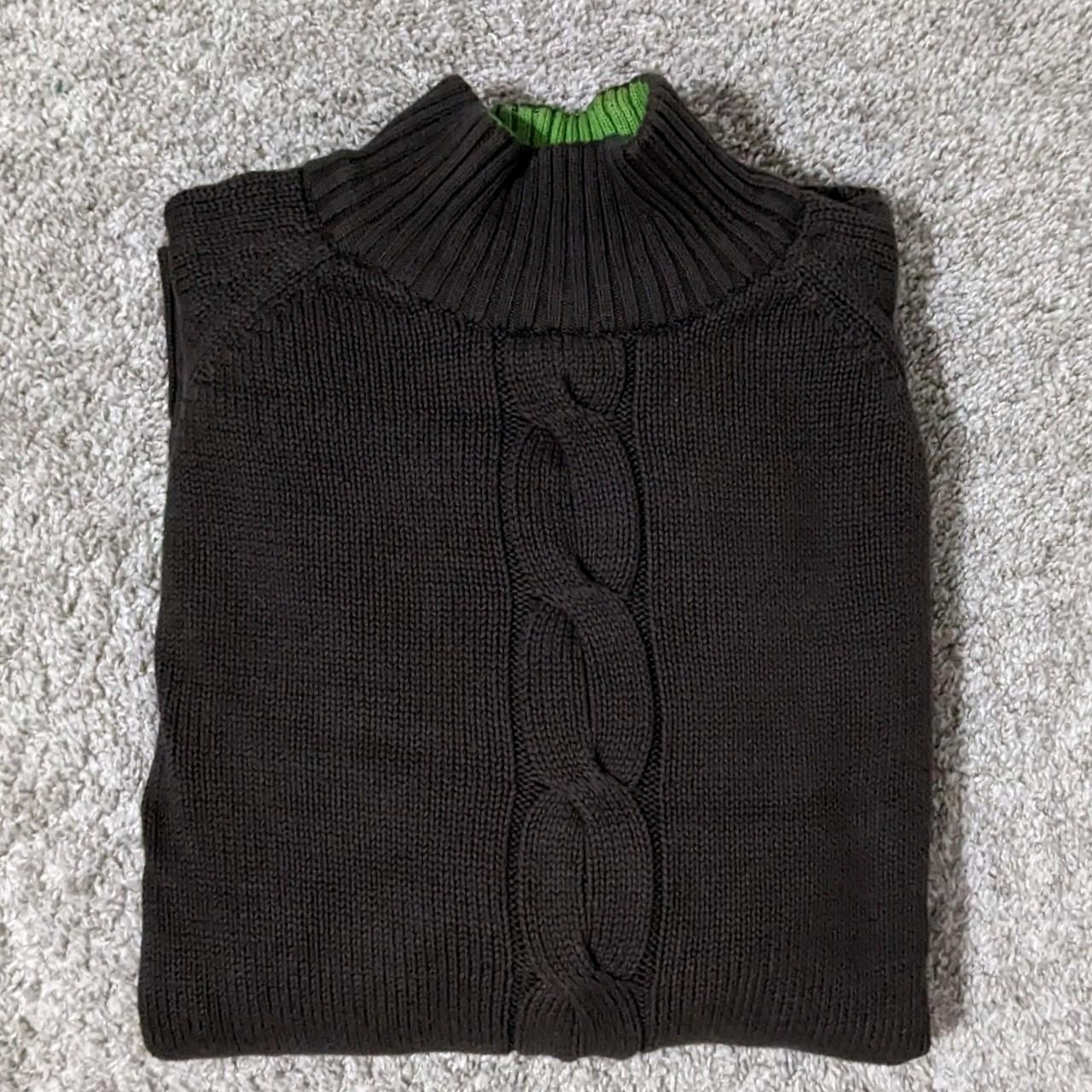 Dark brown/slightly olive sweater - Size: L - has a... - Depop