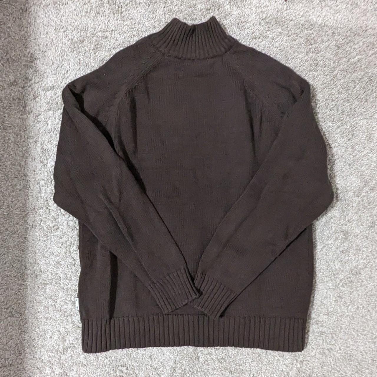 Dark brown/slightly olive sweater - Size: L - has a... - Depop