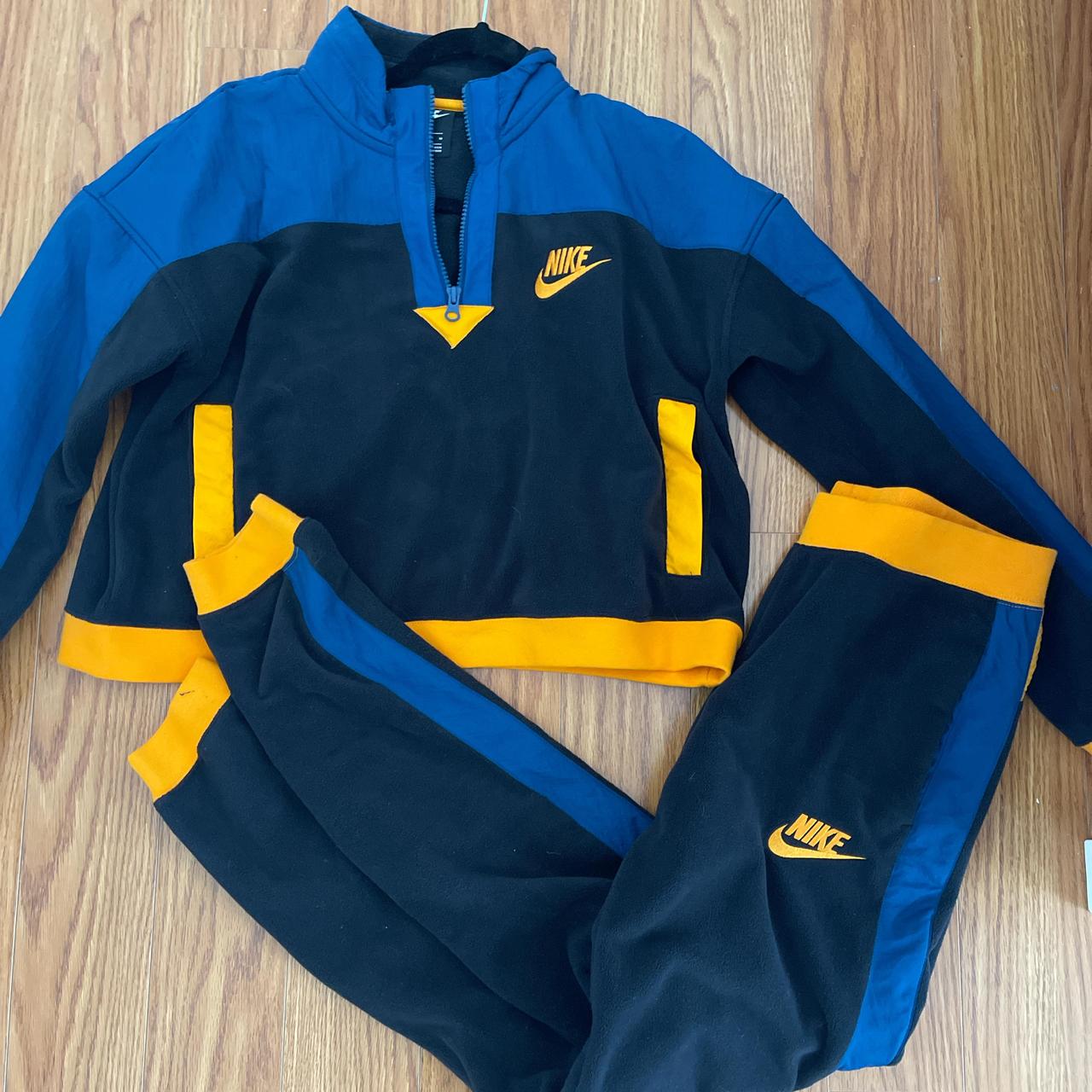 Nike blue and yellow tracksuit Bottoms are a small