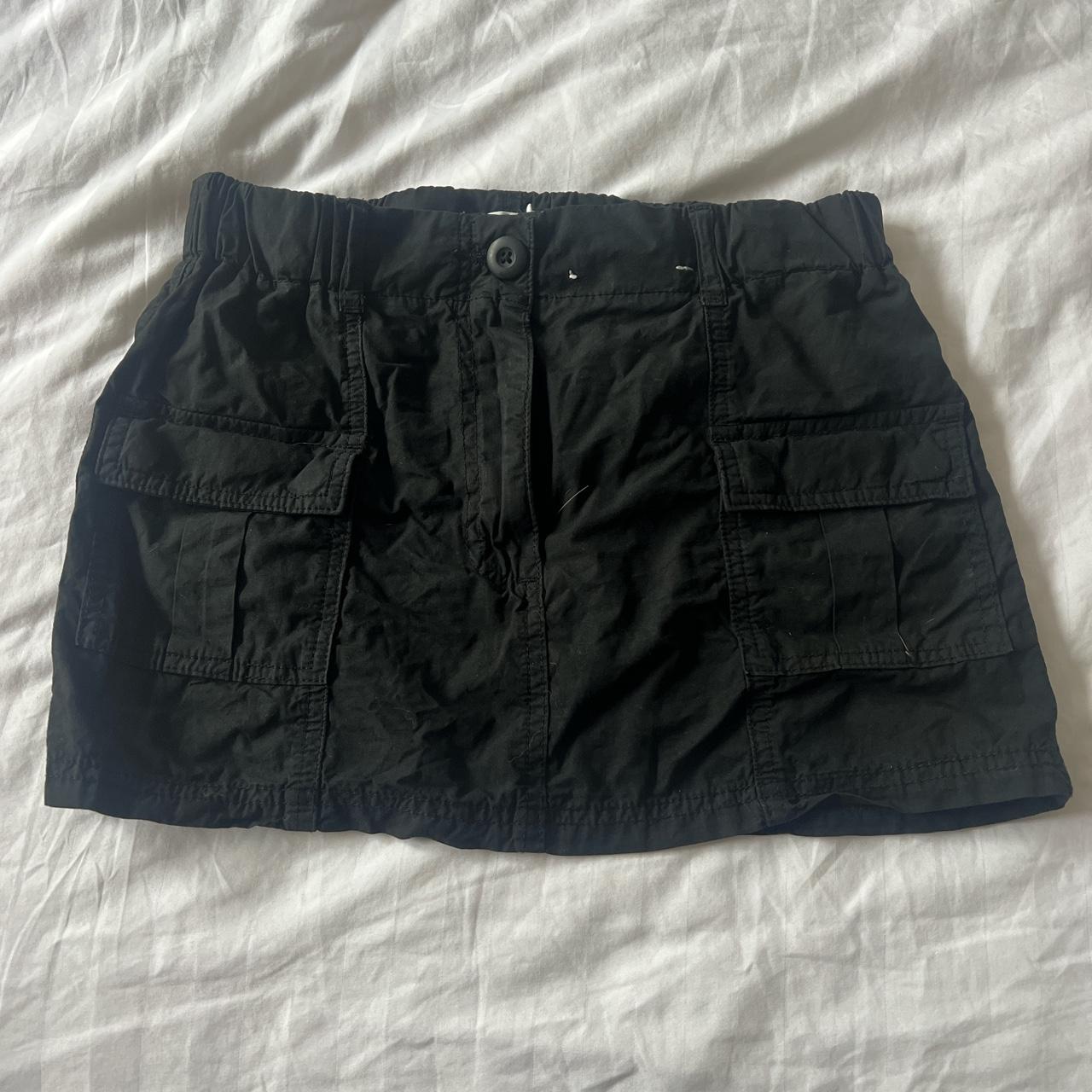 black glassons cargo skirt worn once perfect... - Depop