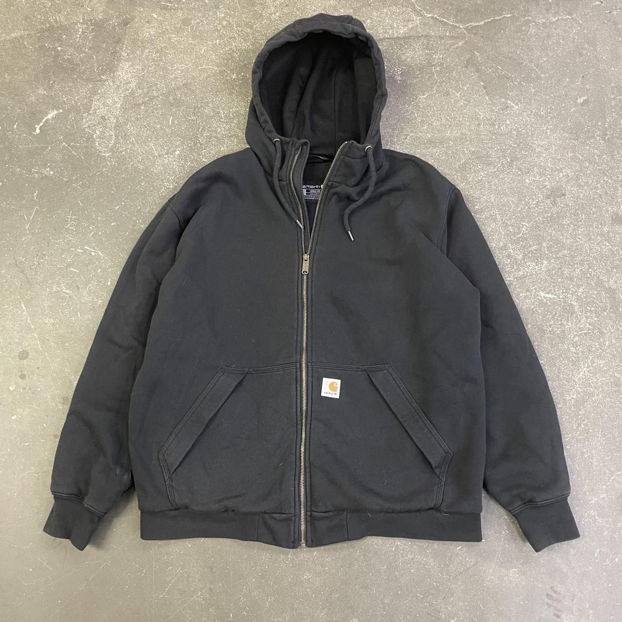 Carhartt Men's Black Hoodie Depop