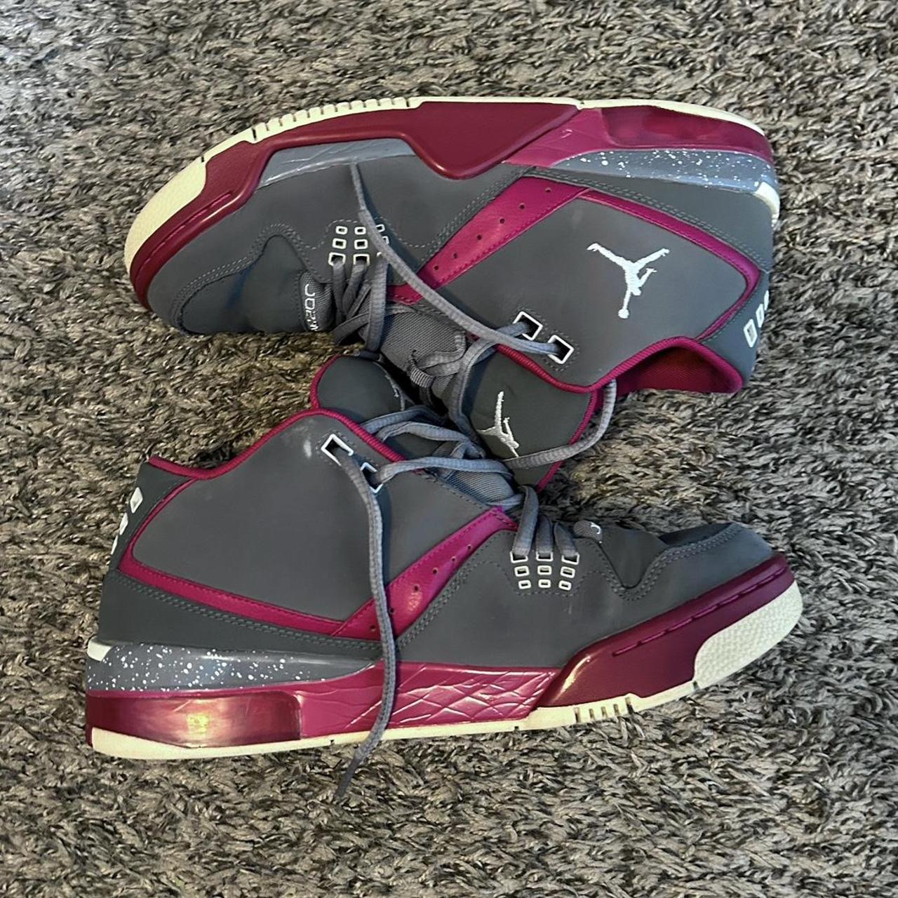 Grey and Pink Jordan Flight 23 Size Women s. Depop